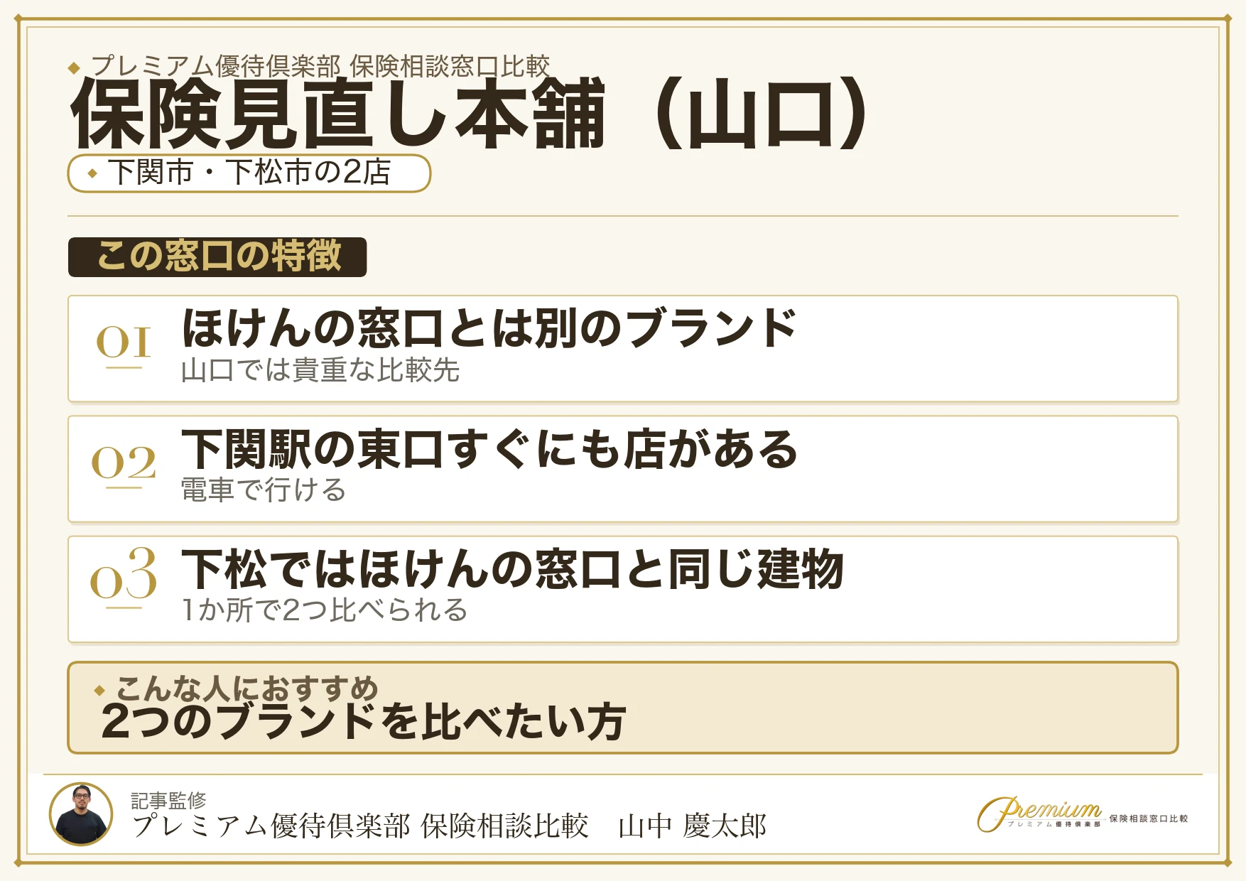 山口の保険相談窓口 保険見直し本舗の特徴