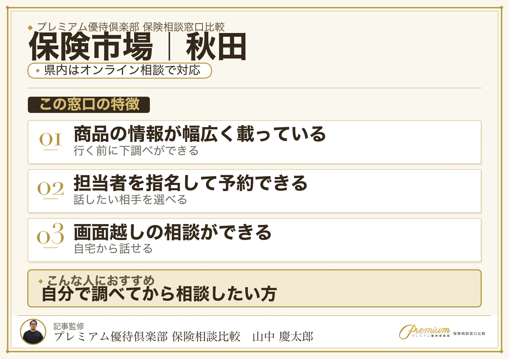 秋田の保険相談窓口 保険市場の特徴