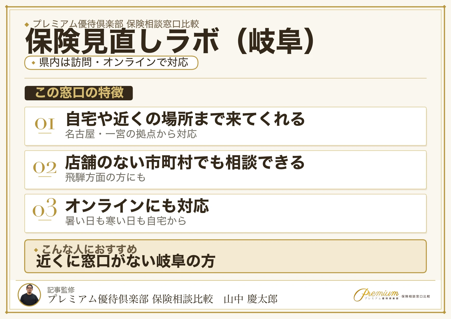 岐阜の保険相談窓口 保険見直しラボの特徴