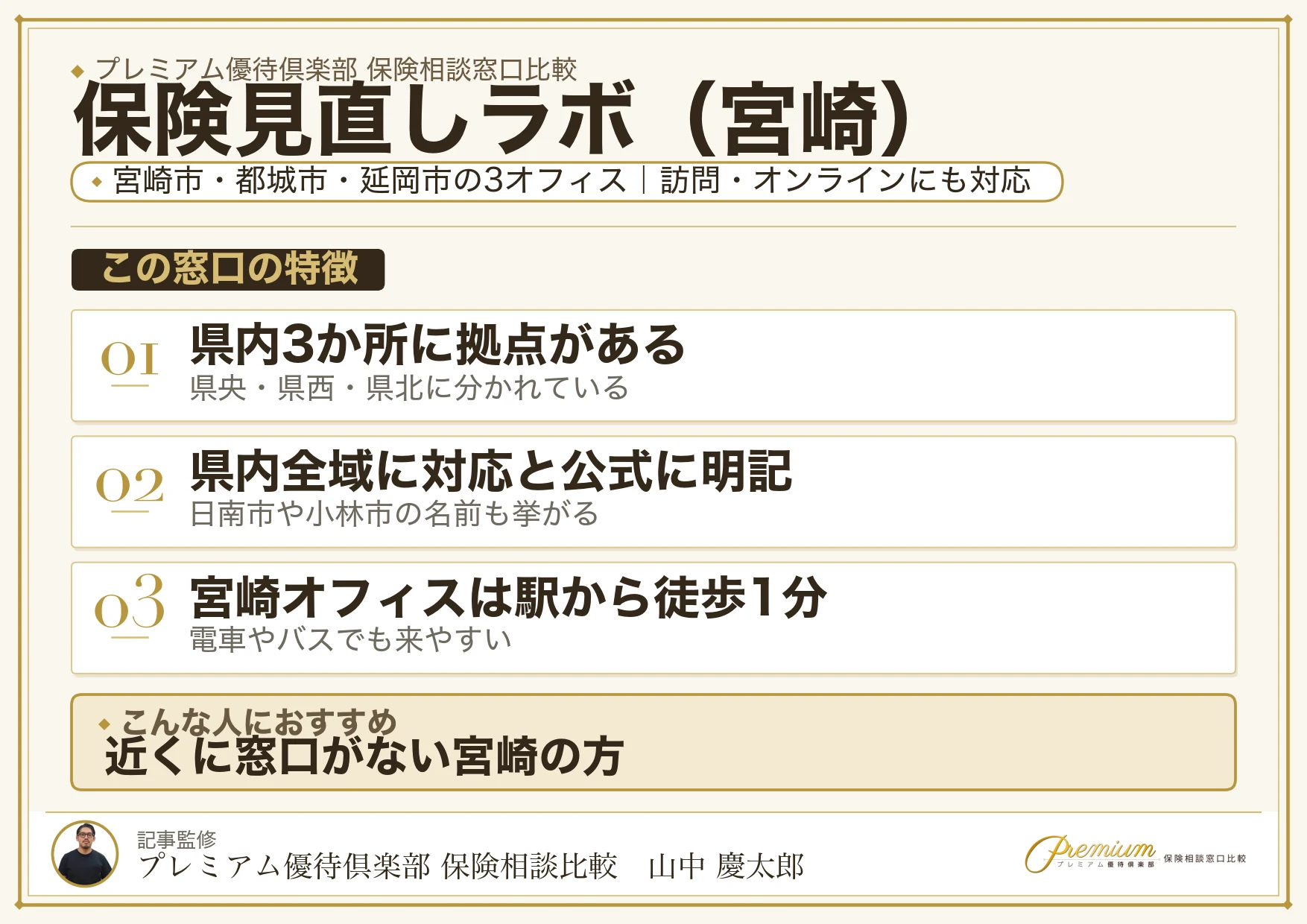 宮崎の保険相談窓口 保険見直しラボの特徴