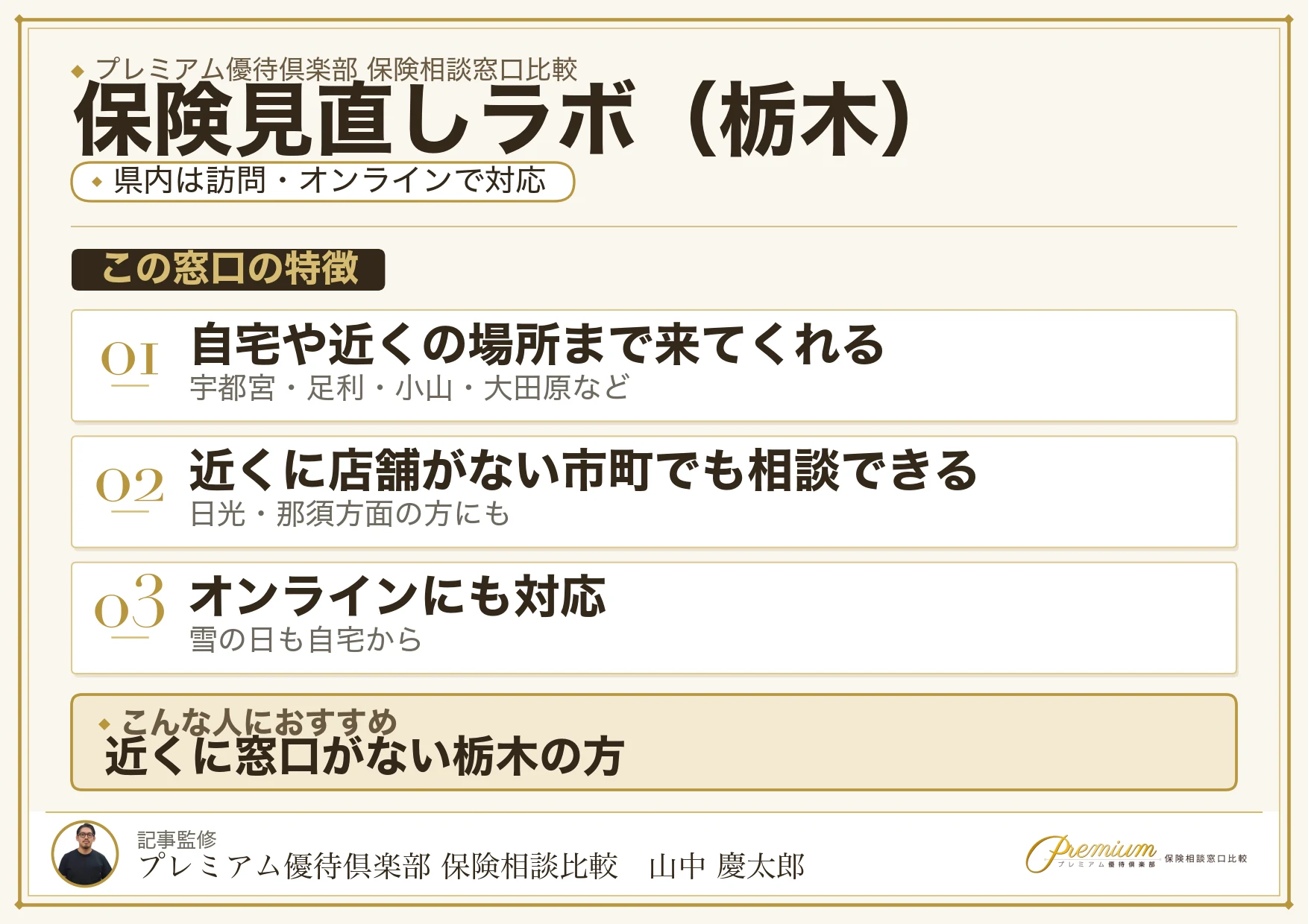 栃木の保険相談窓口 保険見直しラボの特徴