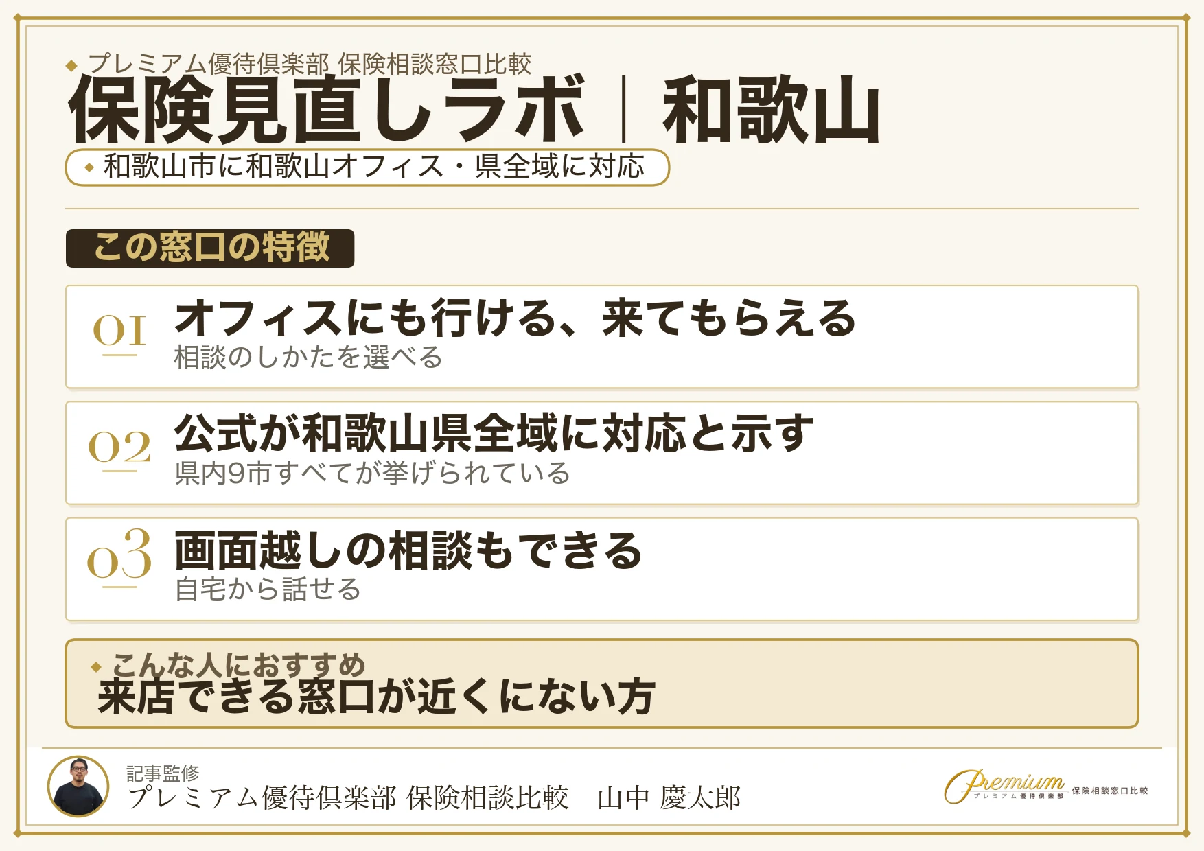 和歌山の保険相談窓口 保険見直しラボの特徴