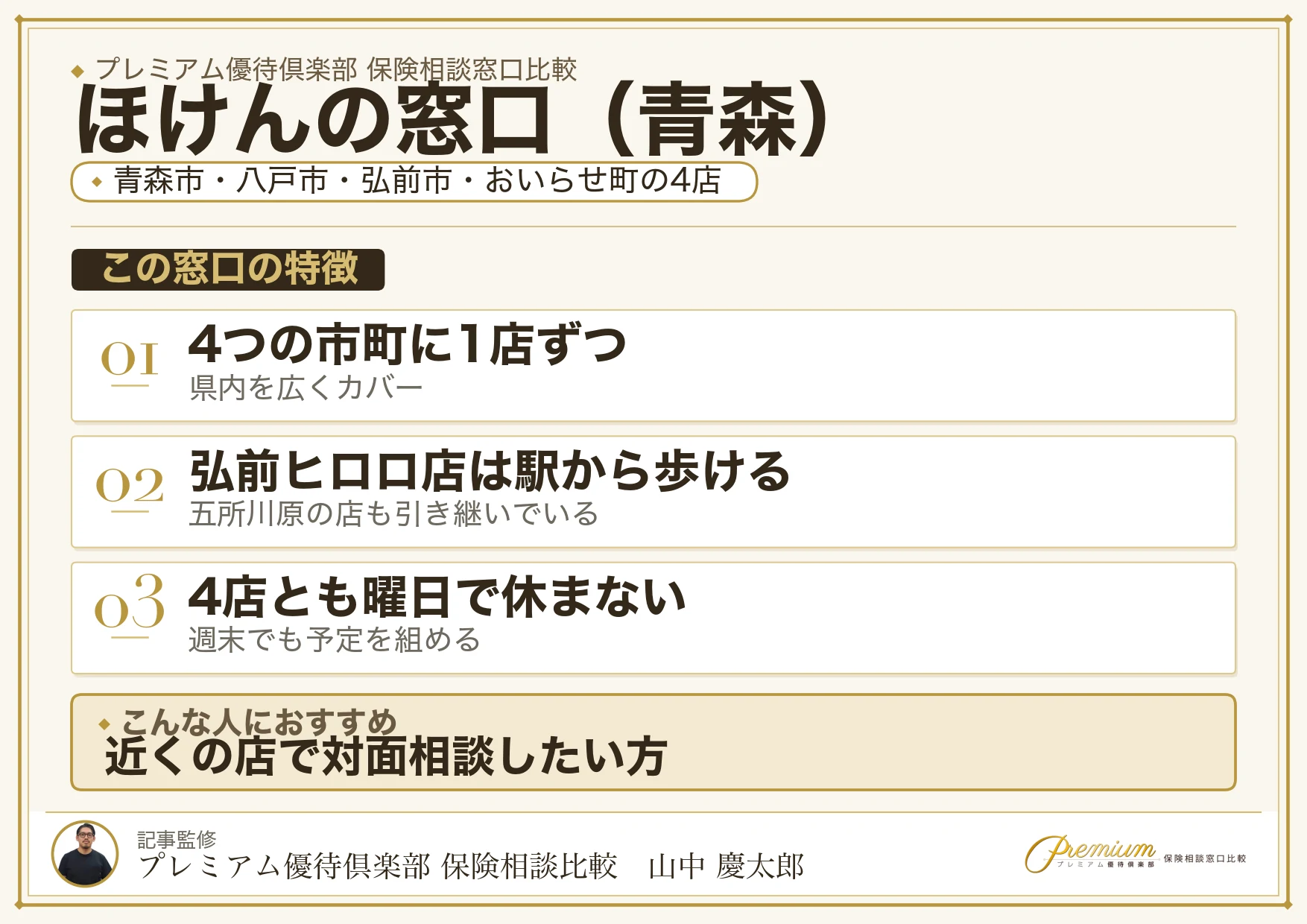 青森の保険相談窓口 ほけんの窓口の特徴