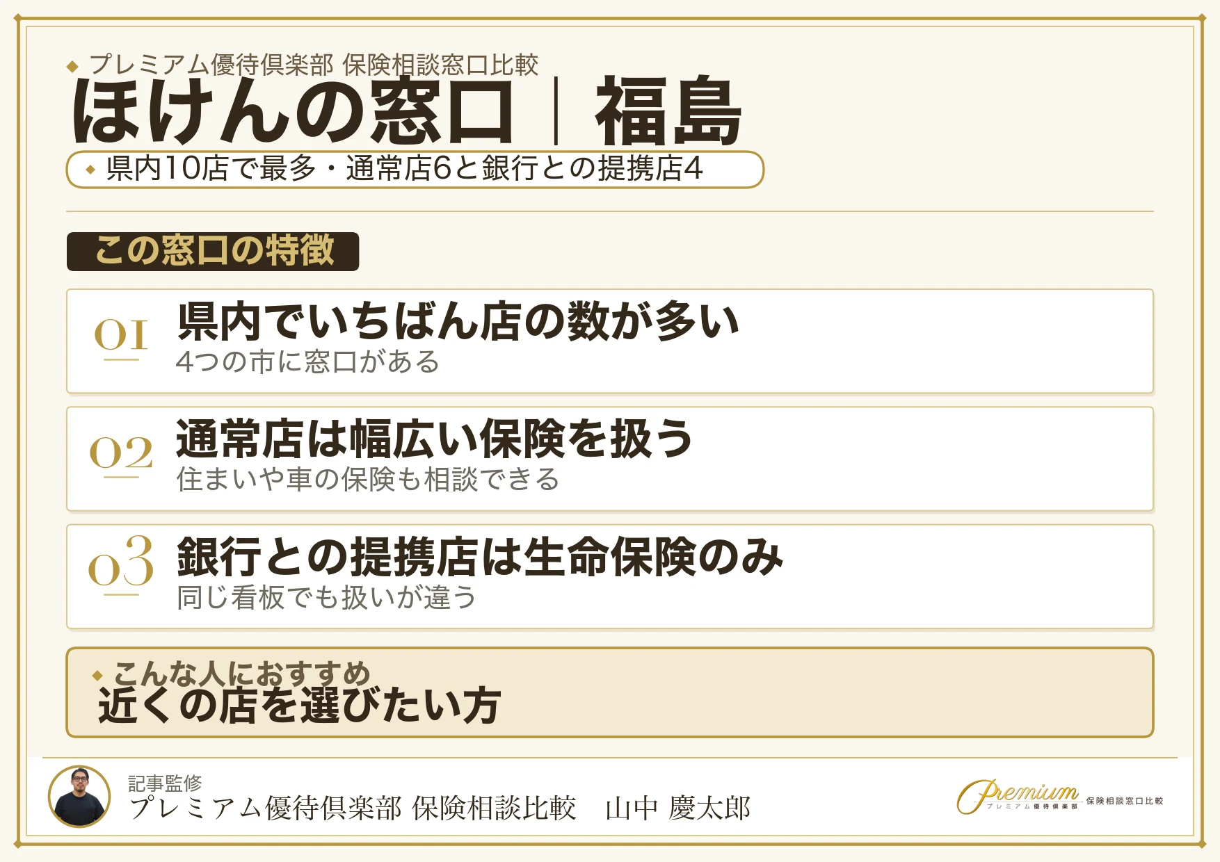 福島の保険相談窓口 ほけんの窓口の特徴