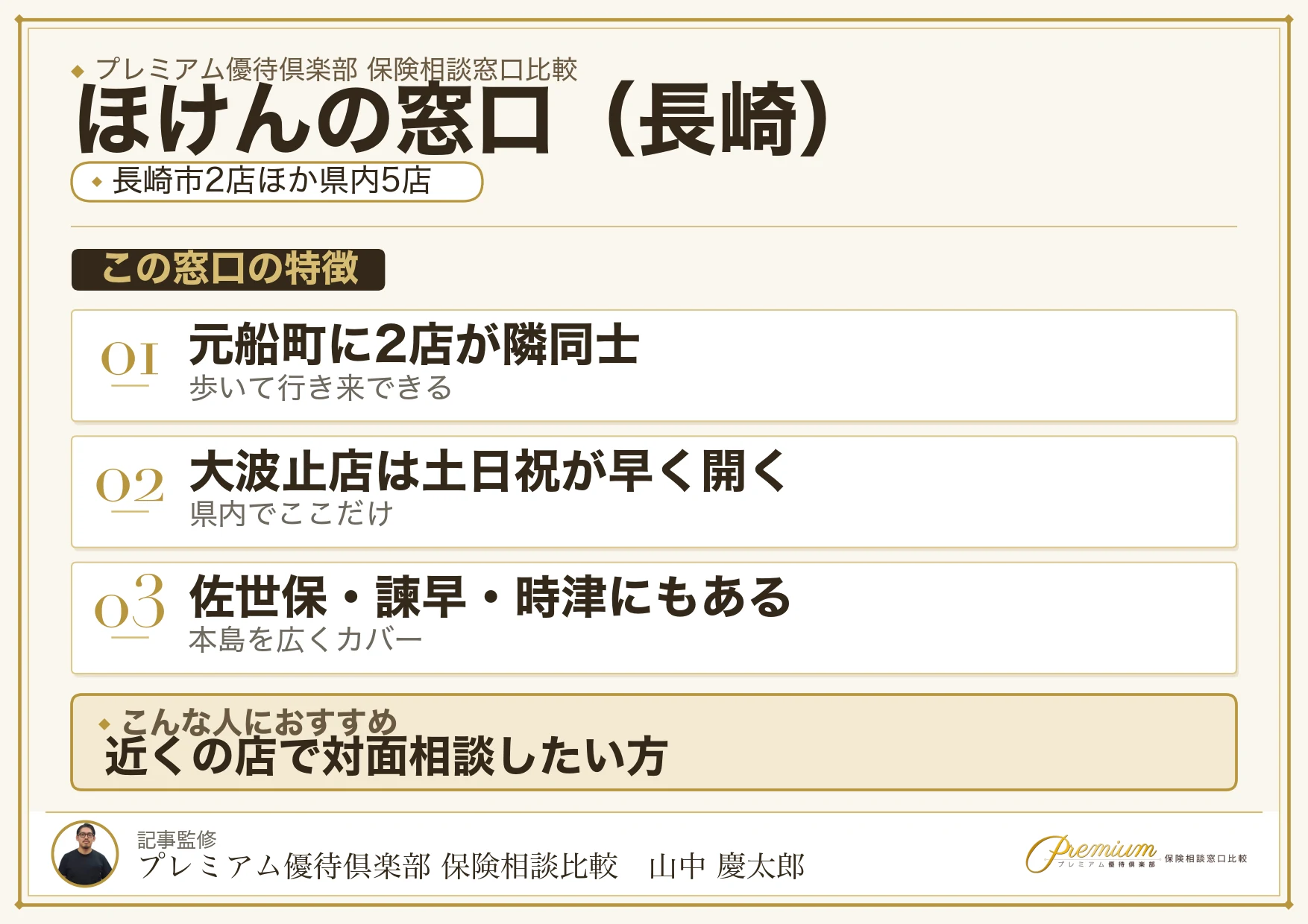 長崎の保険相談窓口 ほけんの窓口の特徴