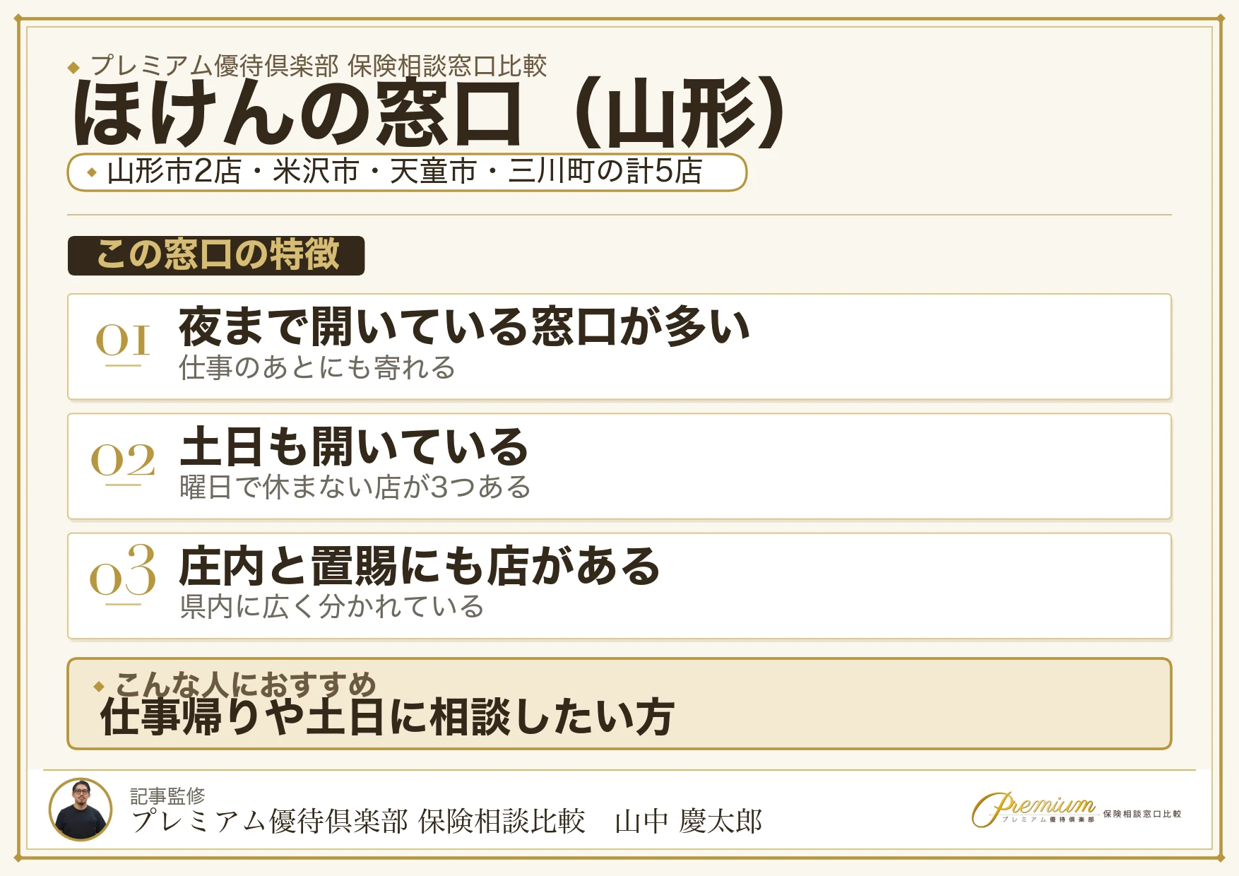 山形の保険相談窓口 ほけんの窓口の特徴