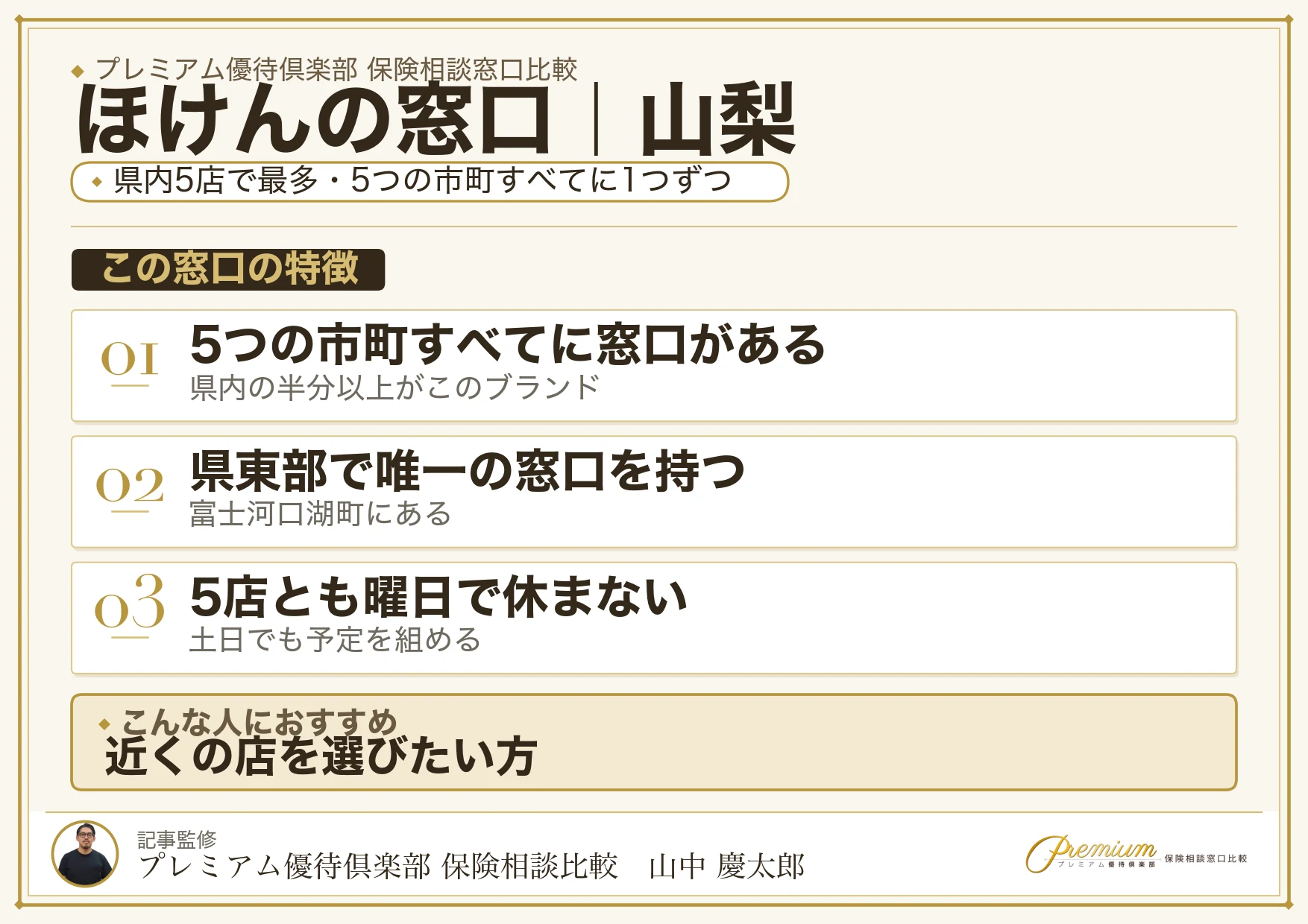 山梨の保険相談窓口 ほけんの窓口の特徴