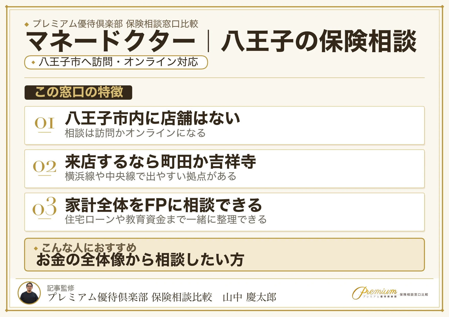 マネードクター｜八王子の保険相談での特徴まとめ