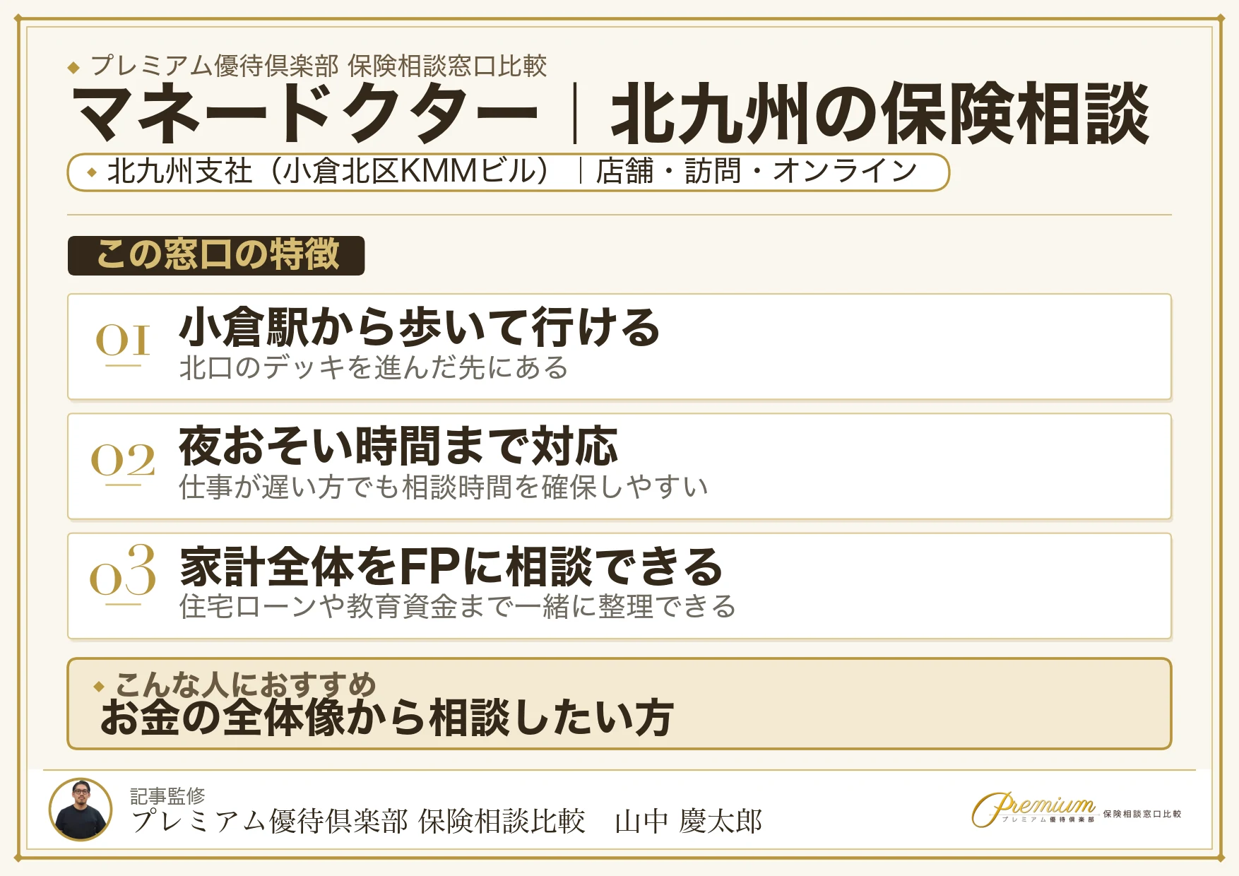 マネードクター｜北九州の保険相談での特徴まとめ