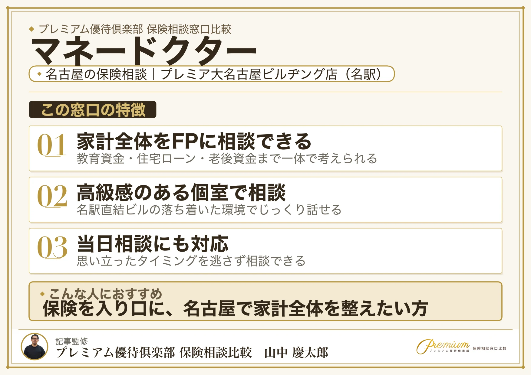 マネードクター｜名古屋の保険相談での特徴まとめ