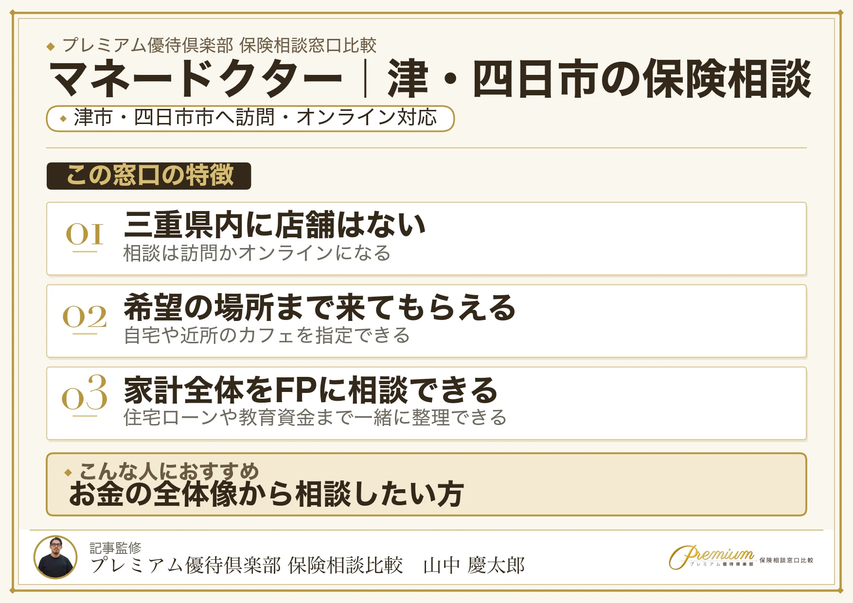 マネードクター｜津・四日市の保険相談での特徴まとめ