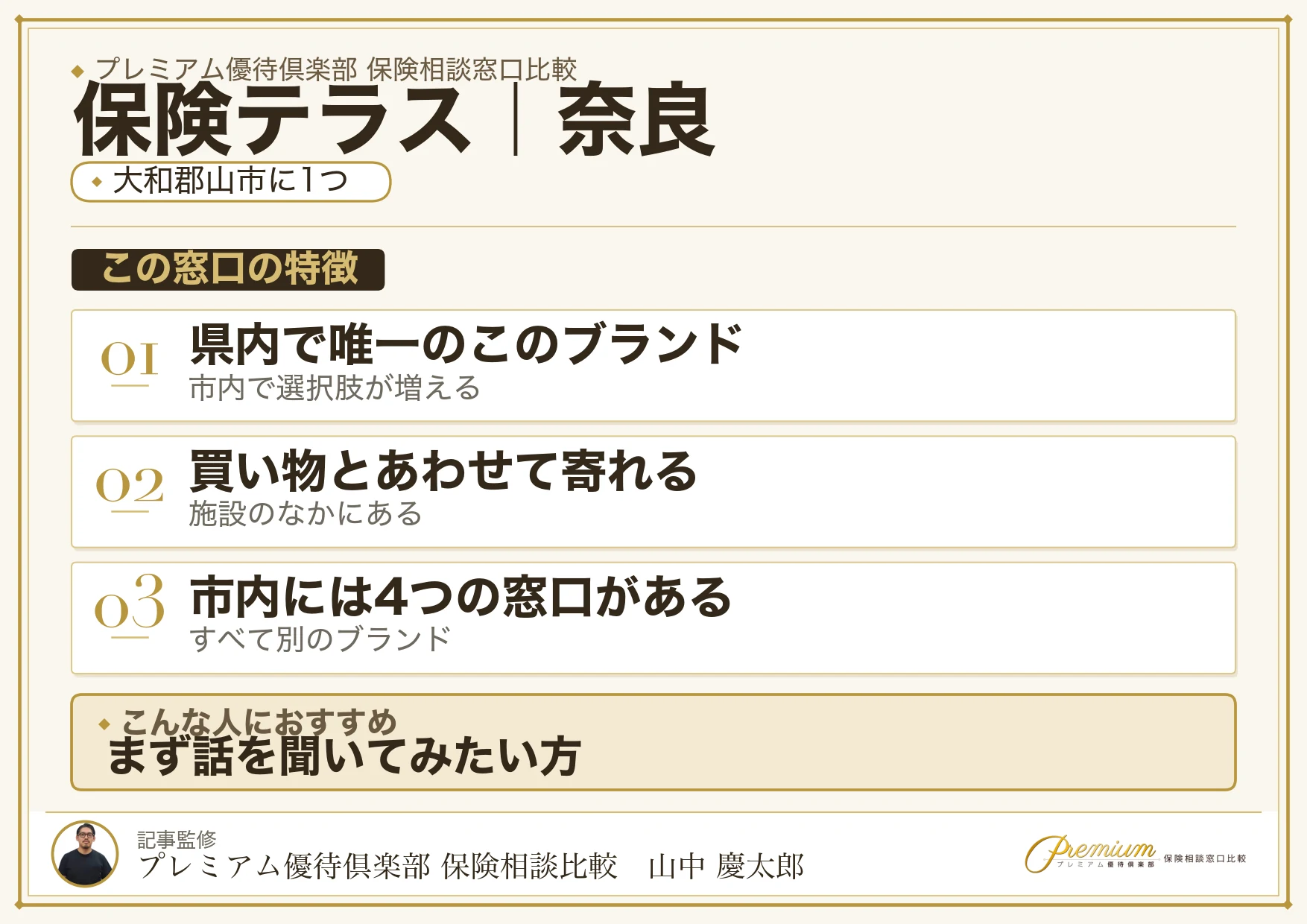 奈良の保険相談窓口 保険テラスの特徴