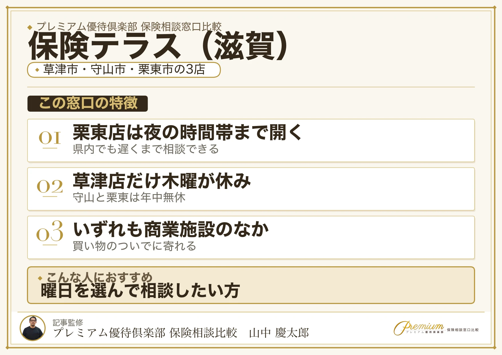 滋賀の保険相談窓口 保険テラスの特徴