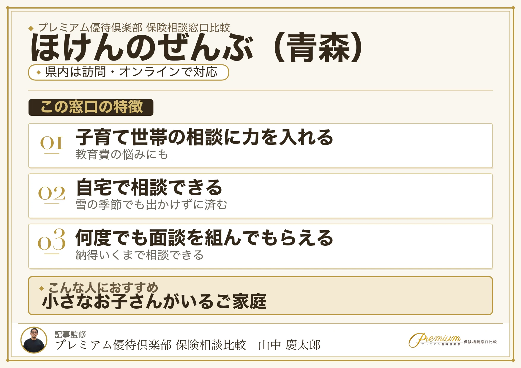 青森の保険相談窓口 ほけんのぜんぶの特徴