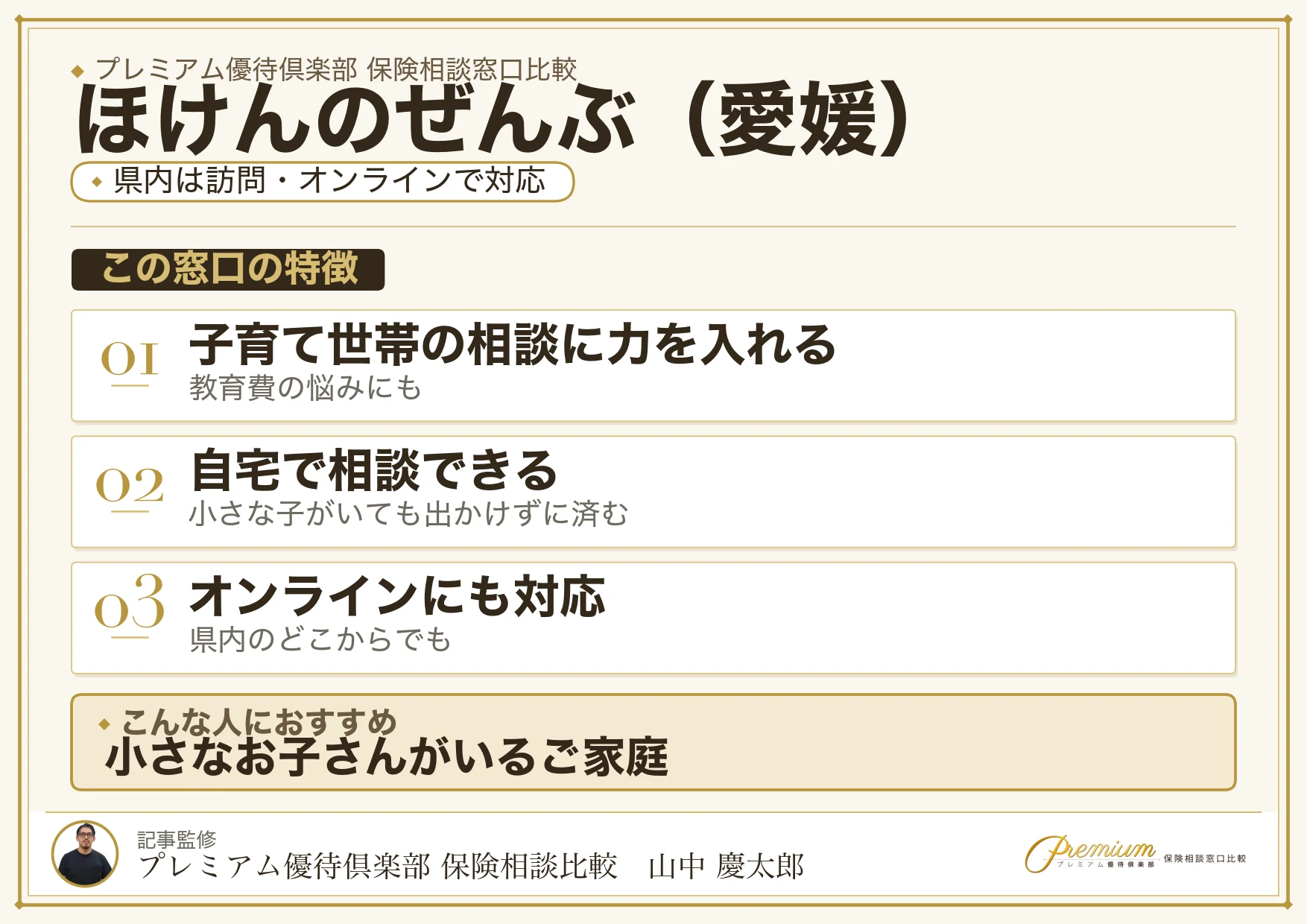 愛媛の保険相談窓口 ほけんのぜんぶの特徴
