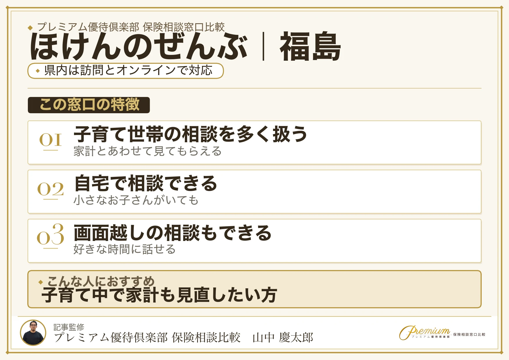 福島の保険相談窓口 ほけんのぜんぶの特徴