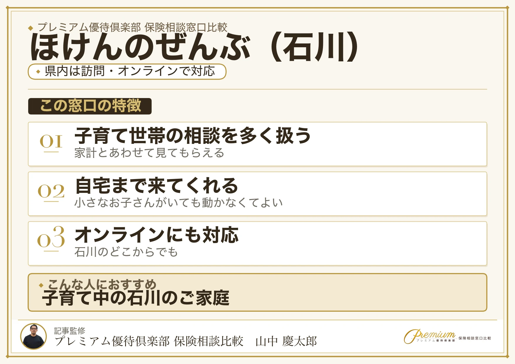 石川の保険相談窓口 ほけんのぜんぶの特徴