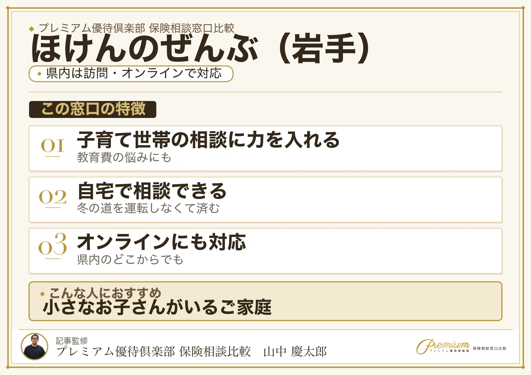 岩手の保険相談窓口 ほけんのぜんぶの特徴
