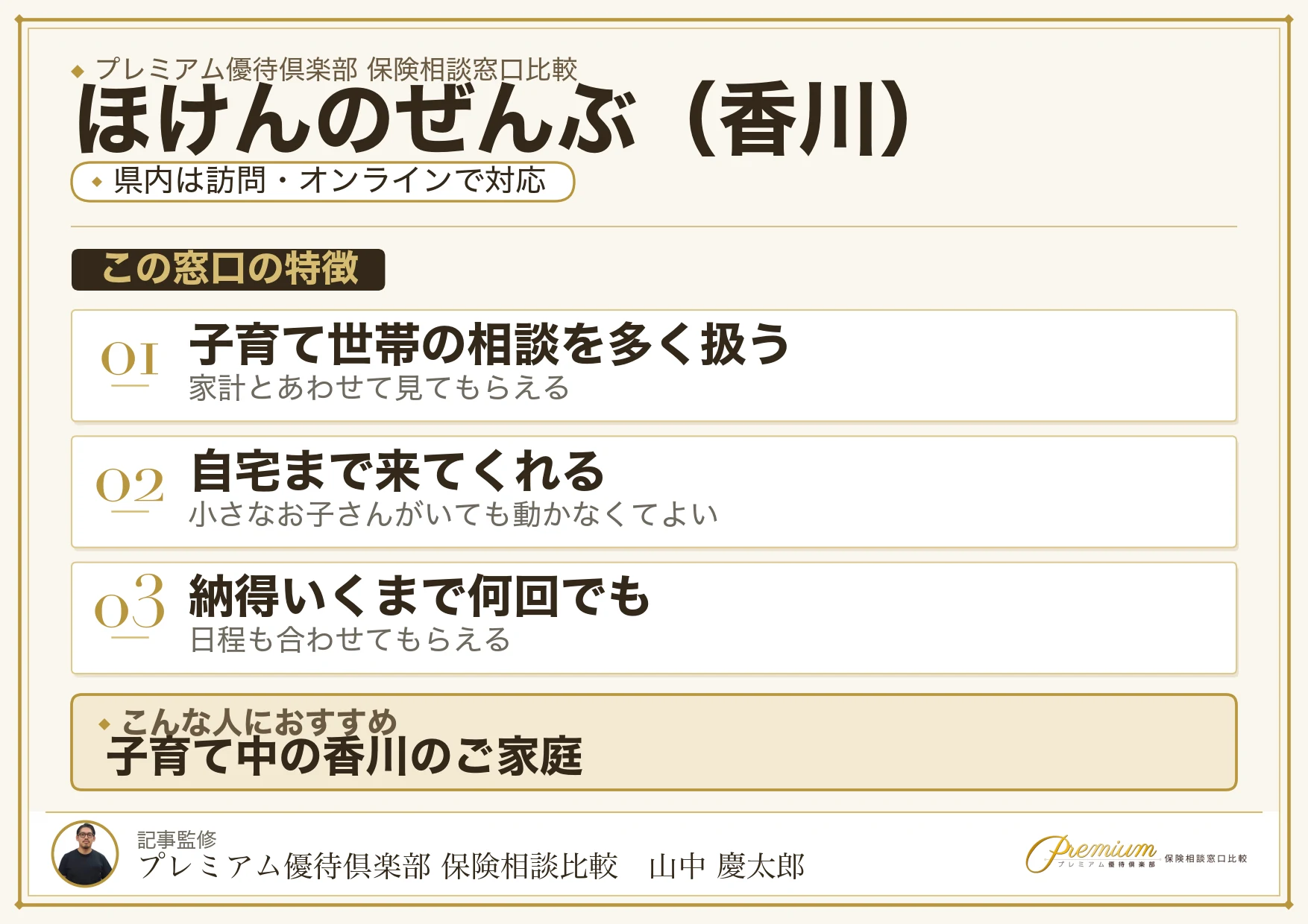 香川の保険相談窓口 ほけんのぜんぶの特徴