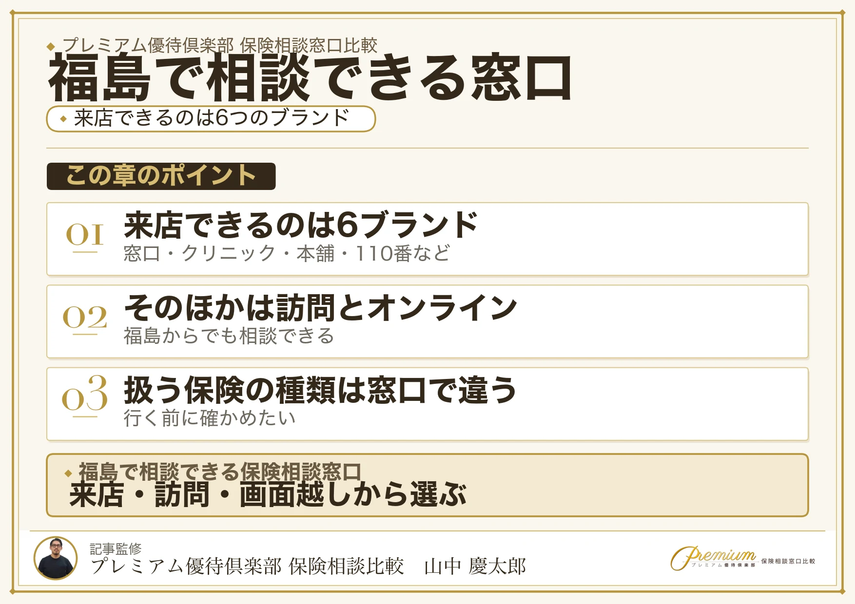 福島で相談できる保険相談窓口10ブランドの比較図