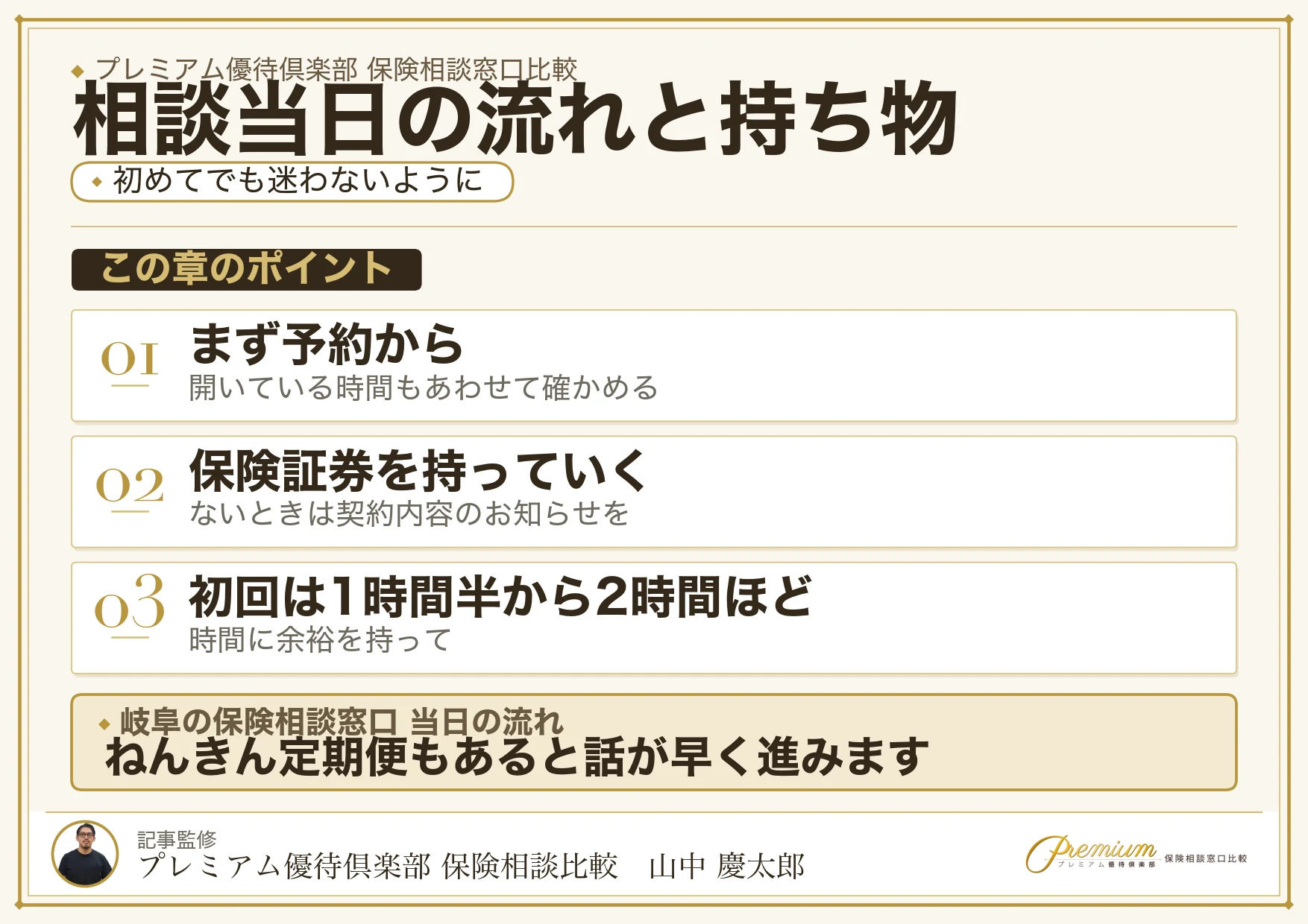 岐阜の保険相談窓口へ行く当日の流れと持ち物
