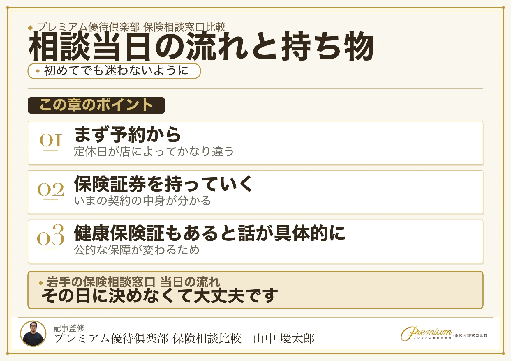 岩手の保険相談窓口に行く当日の流れと持ち物