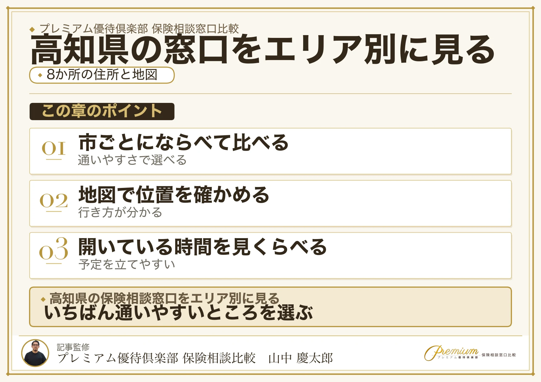 高知県の保険相談窓口8か所のエリア別一覧