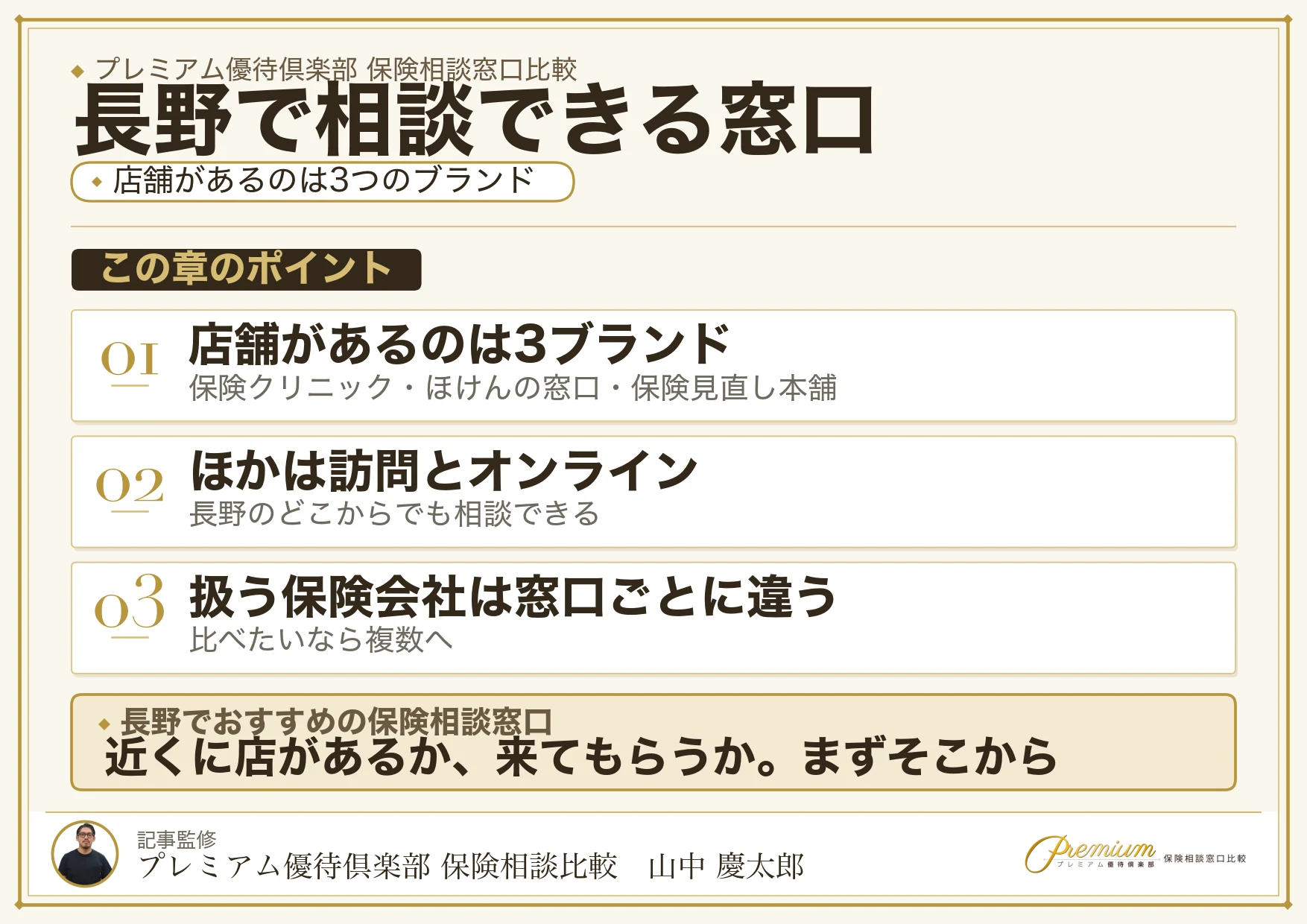 長野で相談できる保険相談窓口10ブランドの比較図