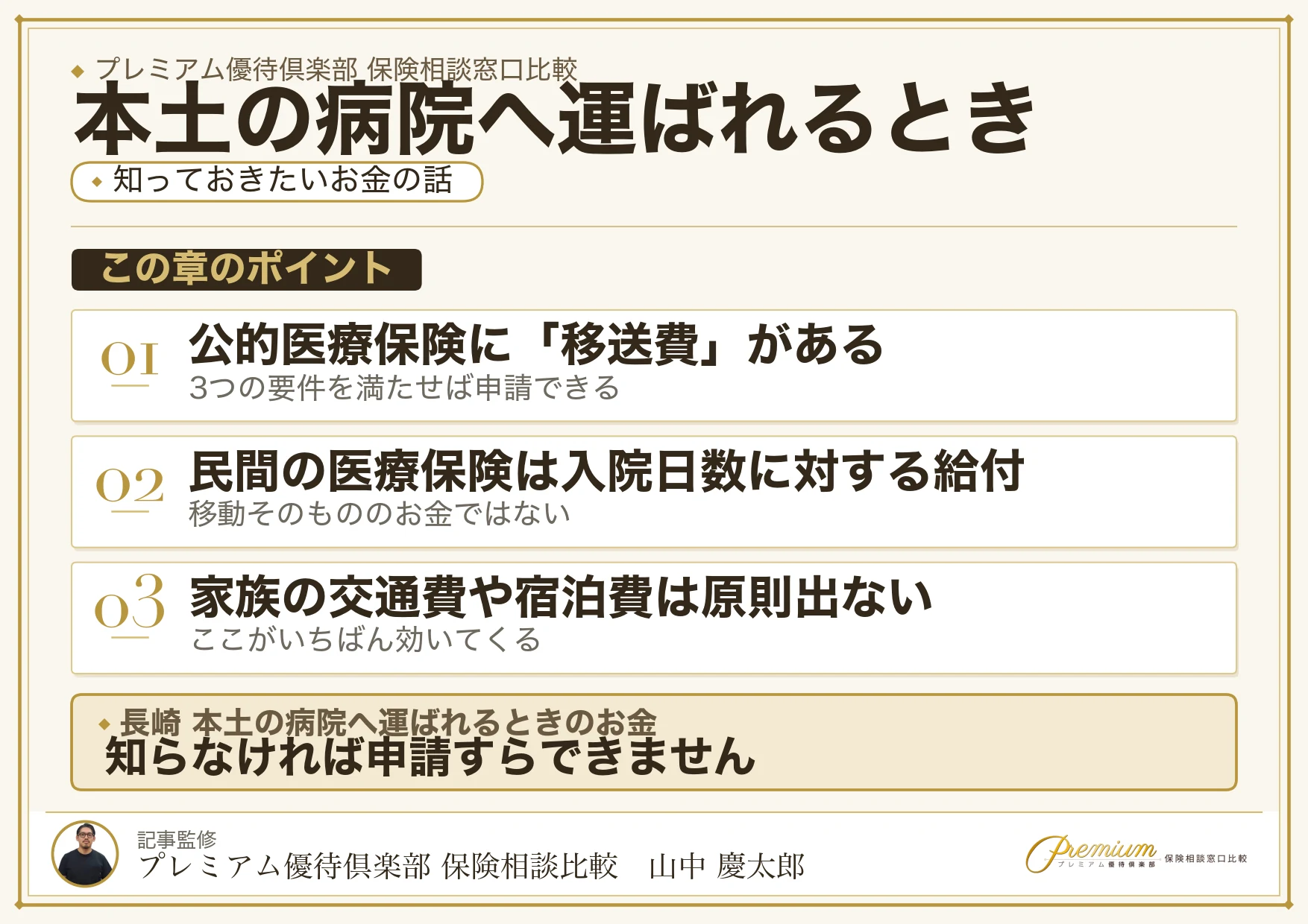 離島から本土の病院へ運ばれるときのお金の図解