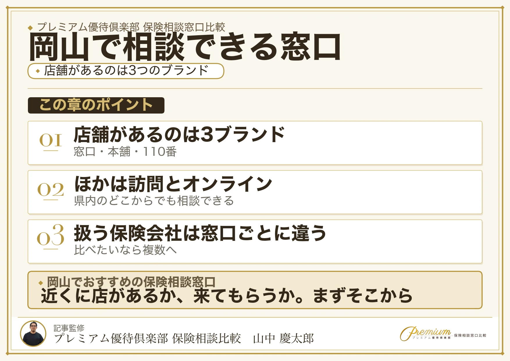 岡山で相談できる保険相談窓口10ブランドの比較図