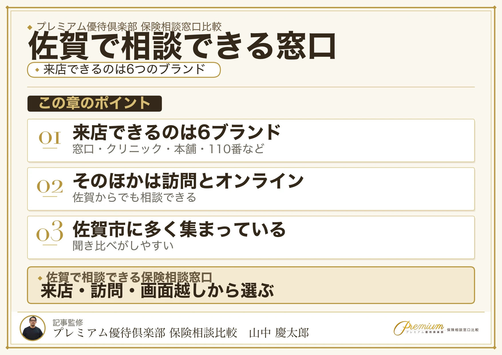 佐賀で相談できる保険相談窓口10ブランドの比較図