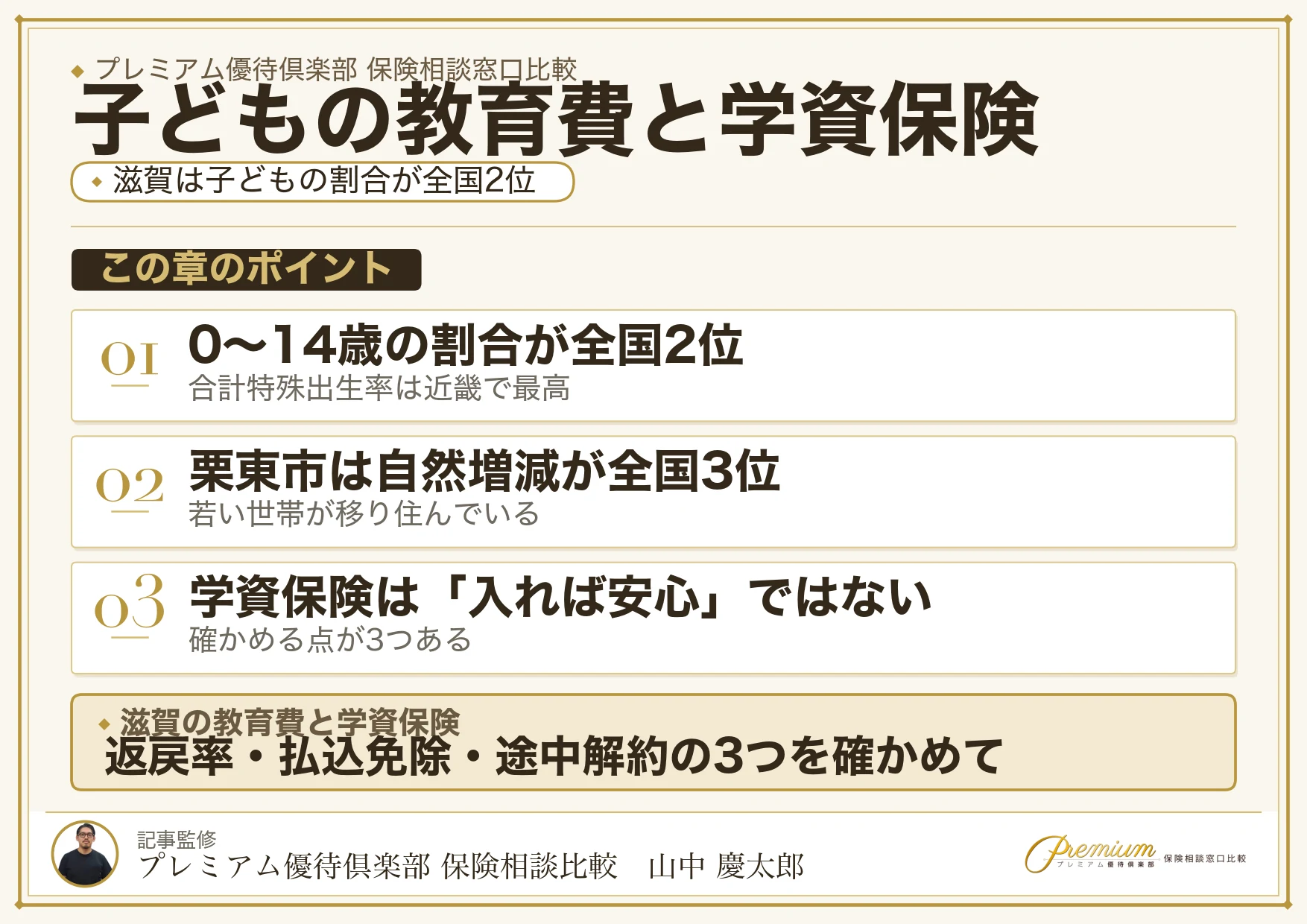 滋賀の子どもの割合と学資保険を考える図解
