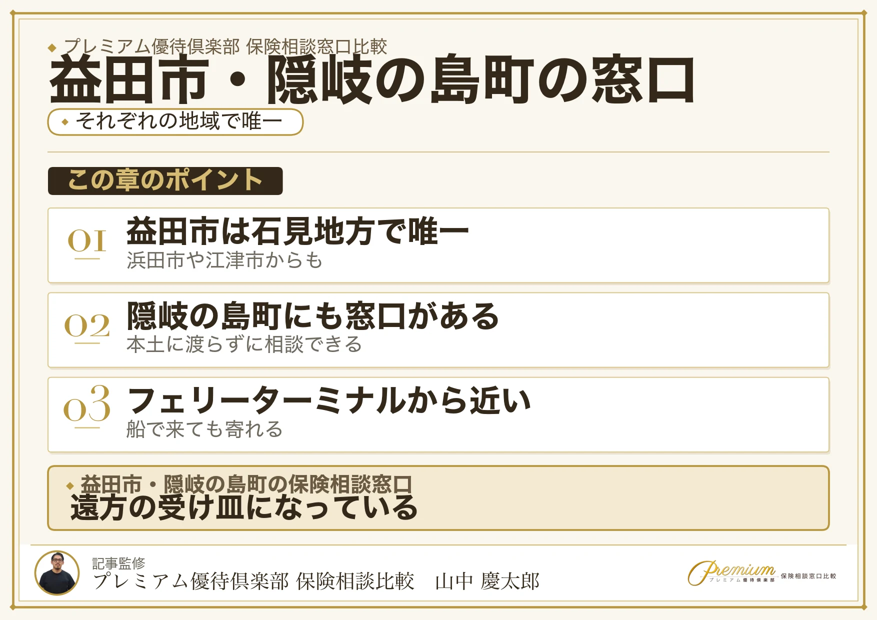益田市と隠岐の島町の保険相談窓口