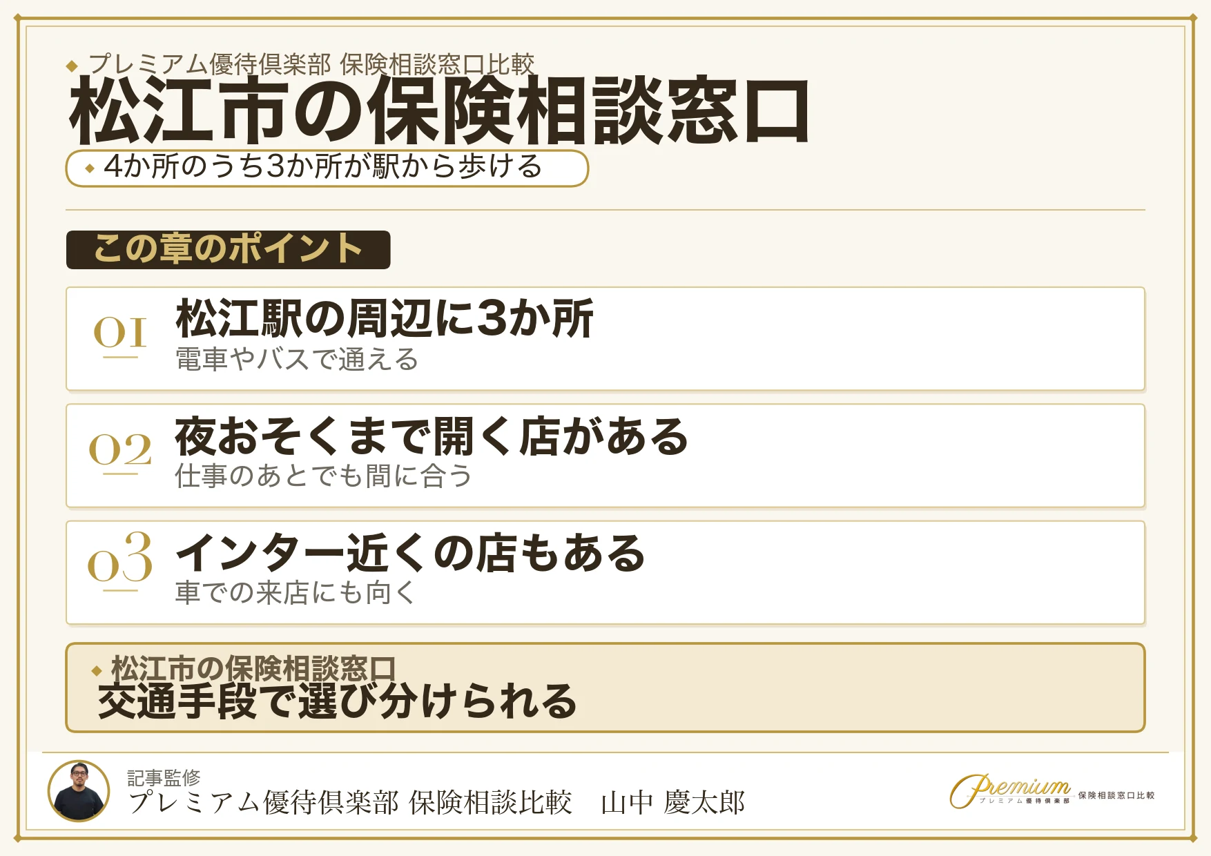 松江市の保険相談窓口4か所の位置と営業時間