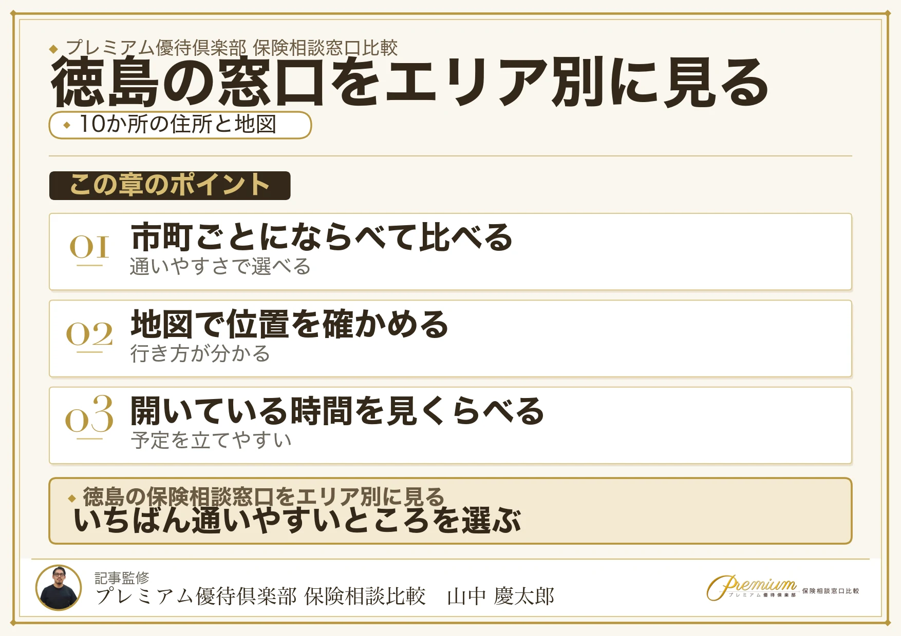 徳島の保険相談窓口10か所のエリア別一覧