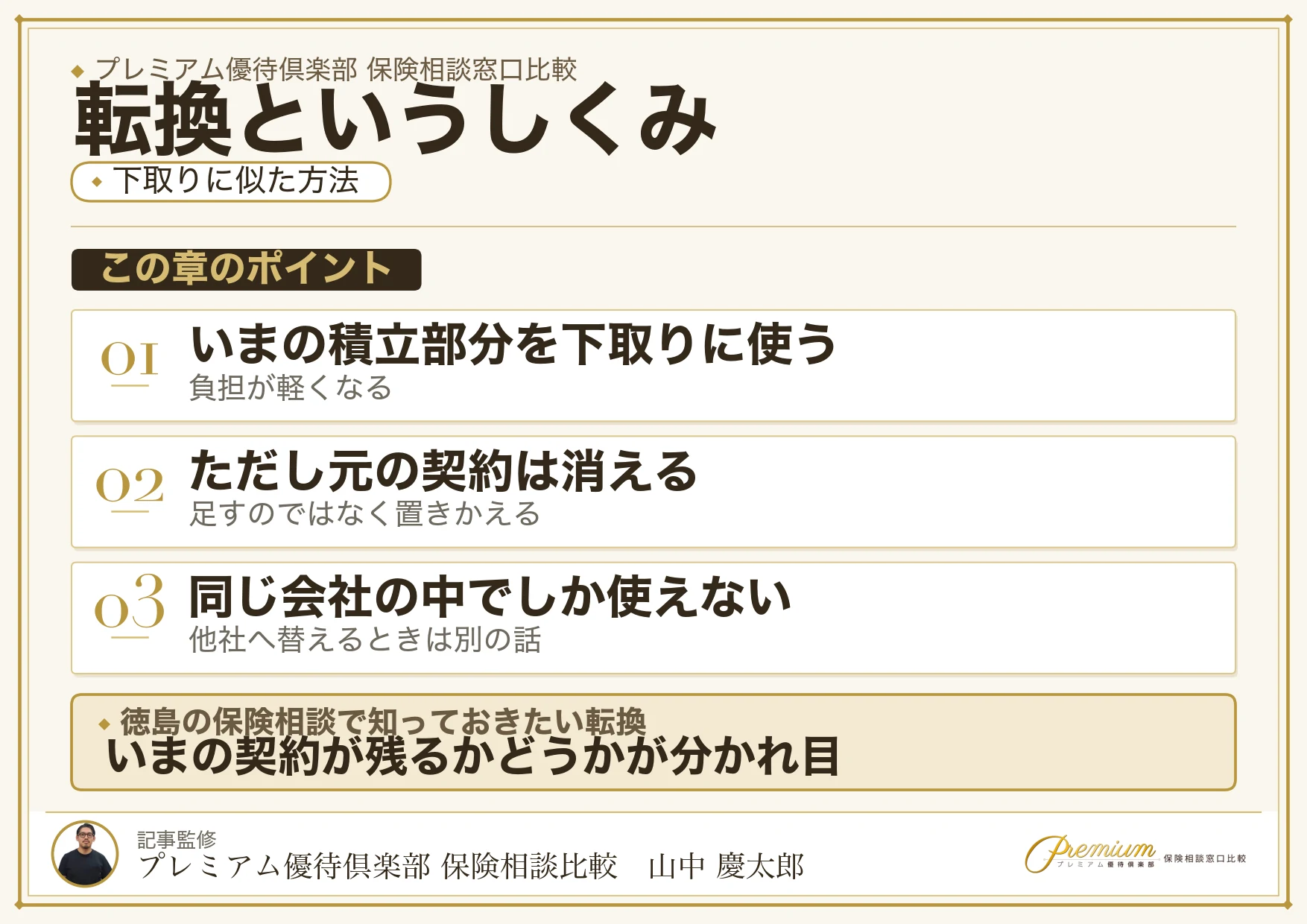 保険の転換制度で下取り価格が新しい契約に充てられる仕組み
