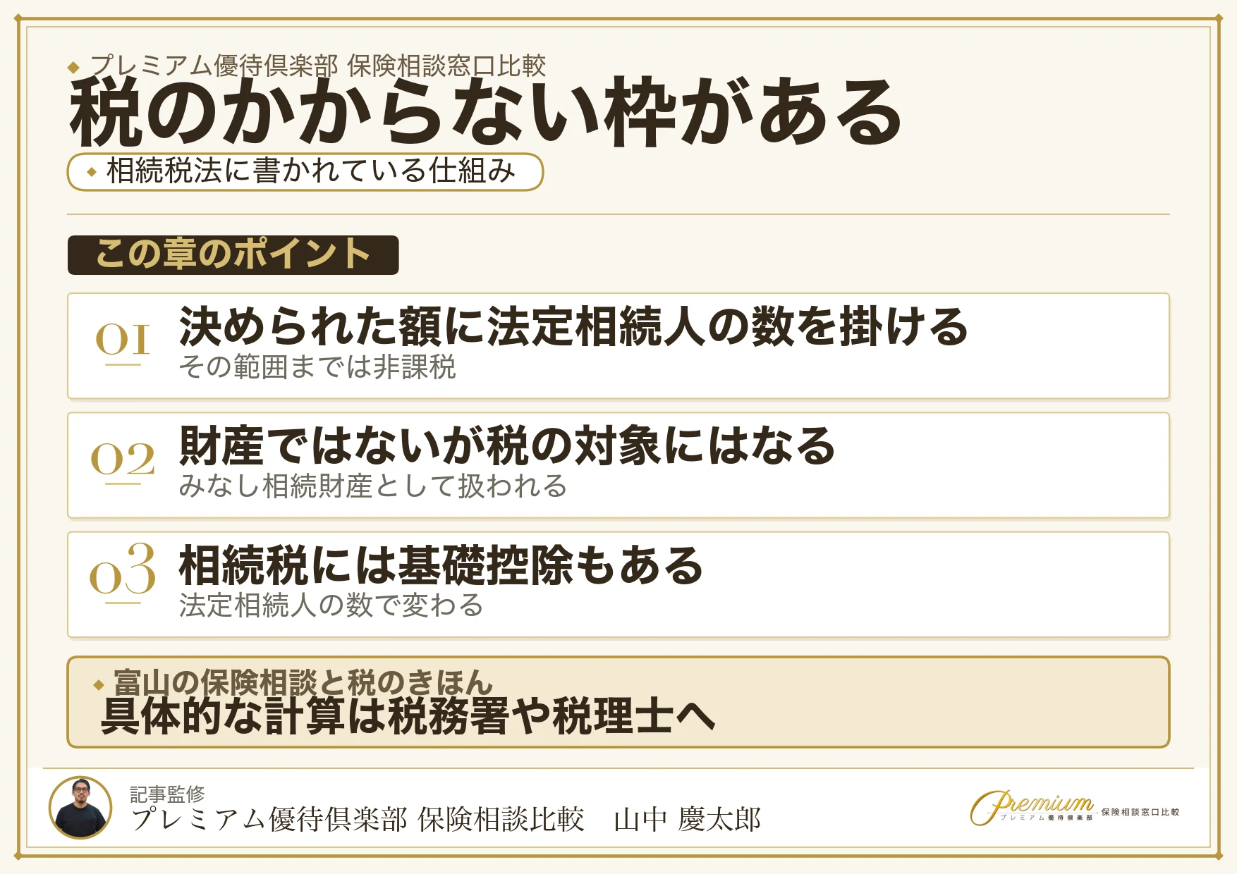 死亡保険金の非課税限度額は500万円×法定相続人の数であることを示す図