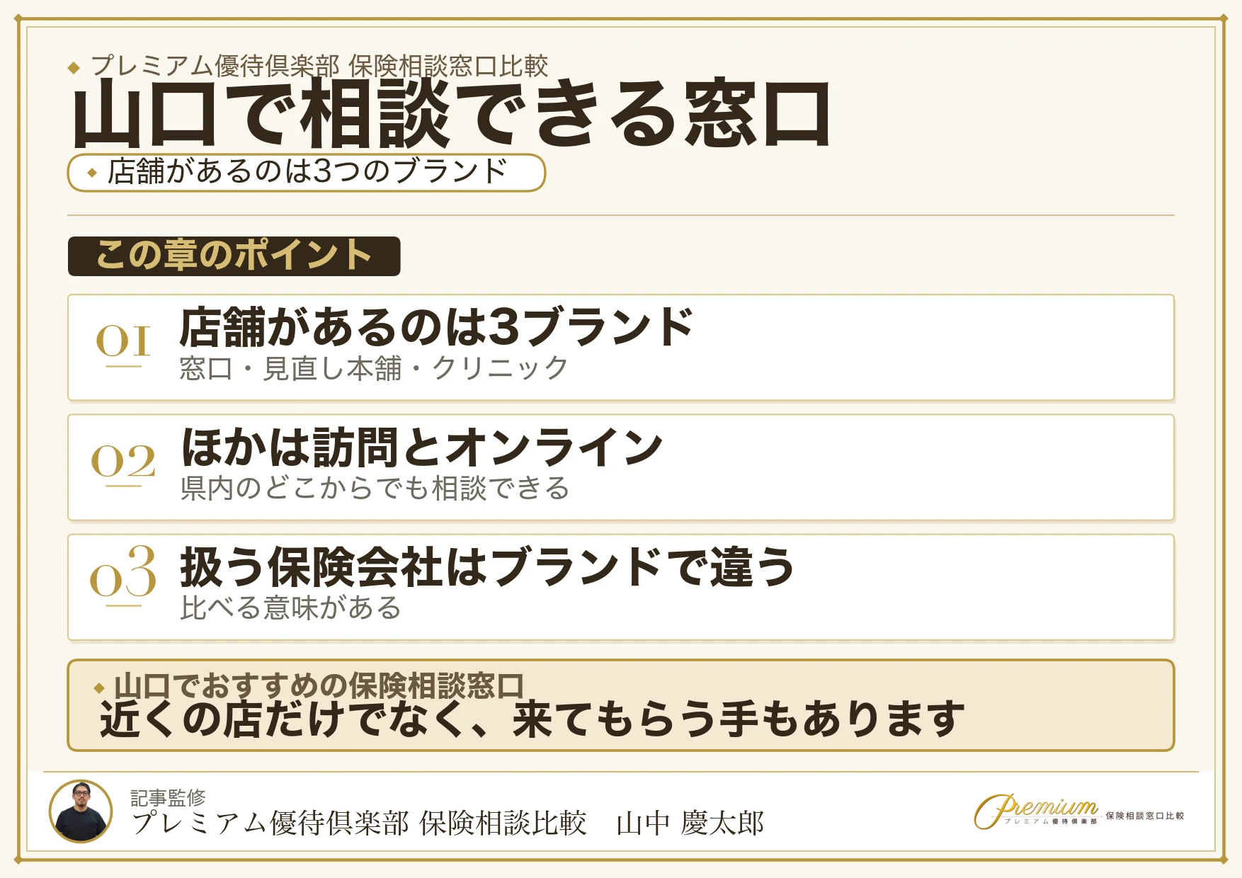 山口で相談できる保険相談窓口11ブランドの比較図