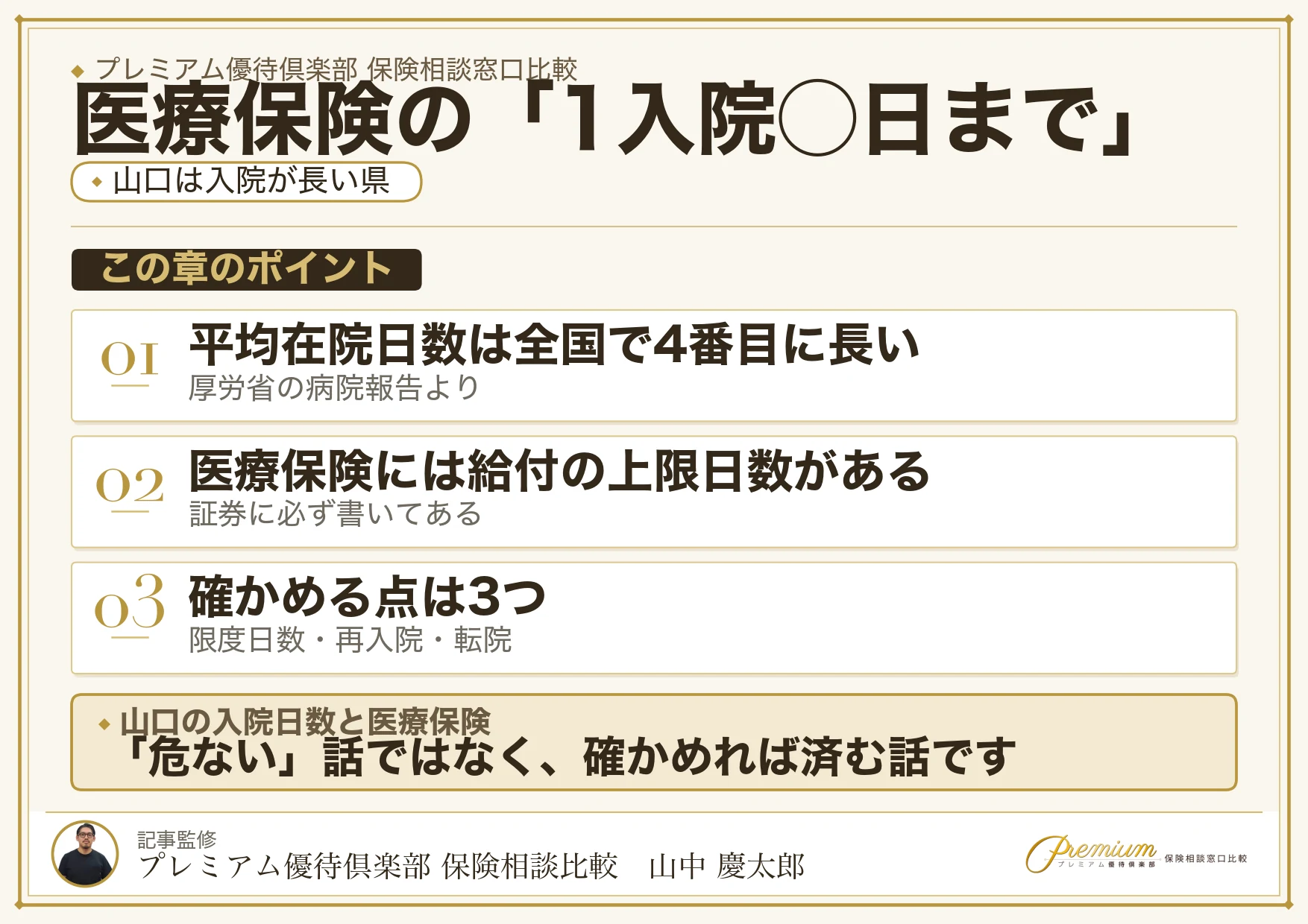 山口の平均在院日数と医療保険の関係を示す図解