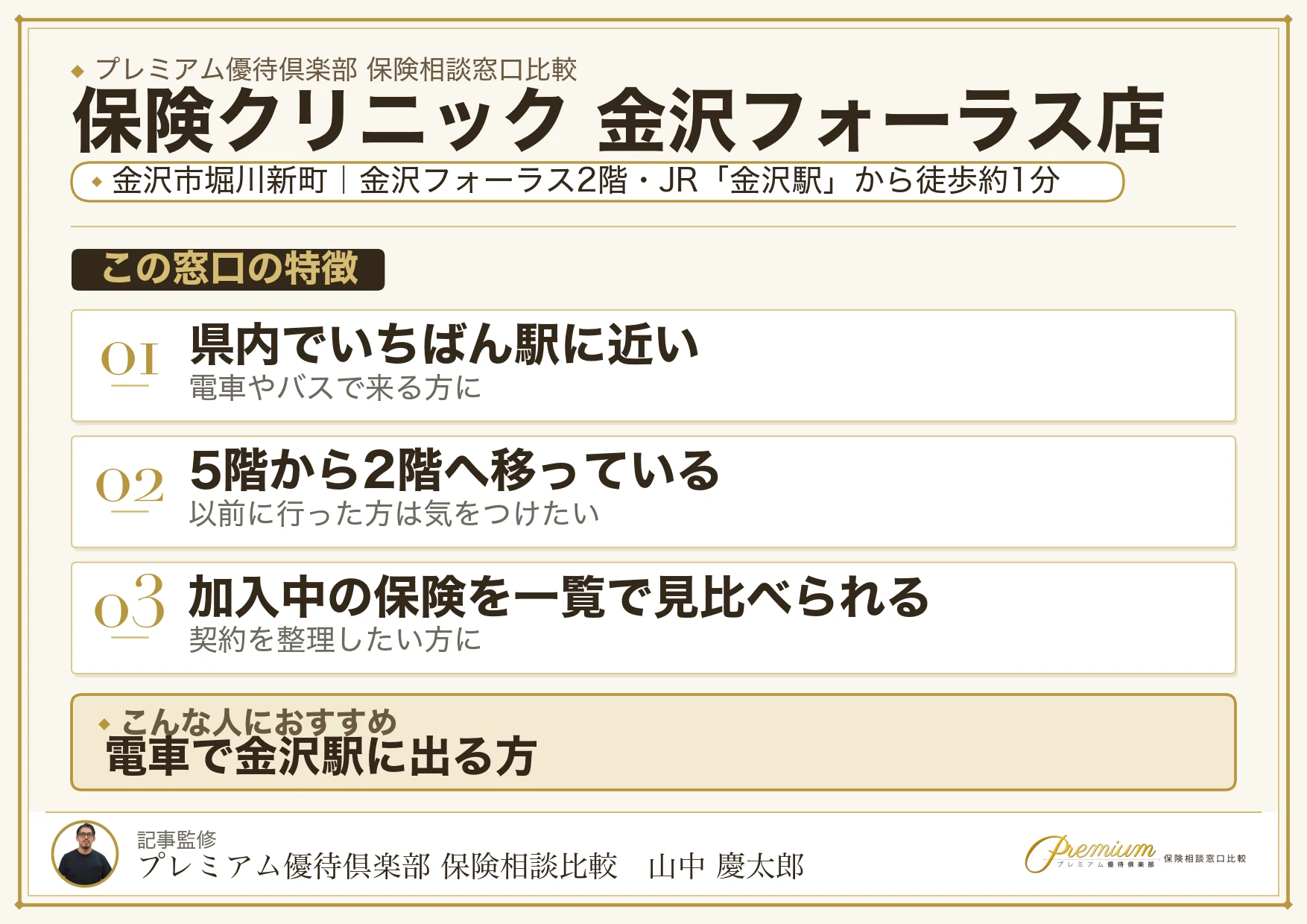 保険クリニック 金沢フォーラス店の特徴まとめ