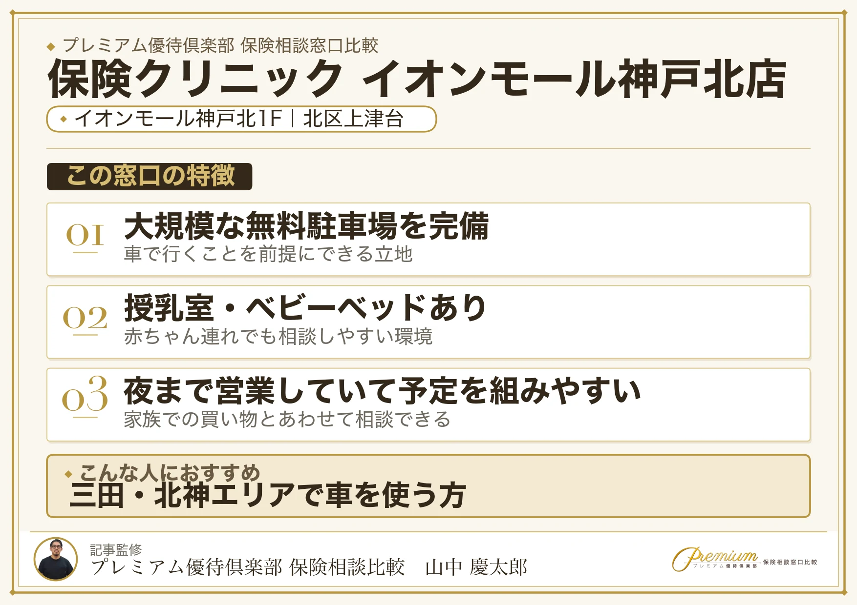 保険クリニック イオンモール神戸北店の特徴まとめ