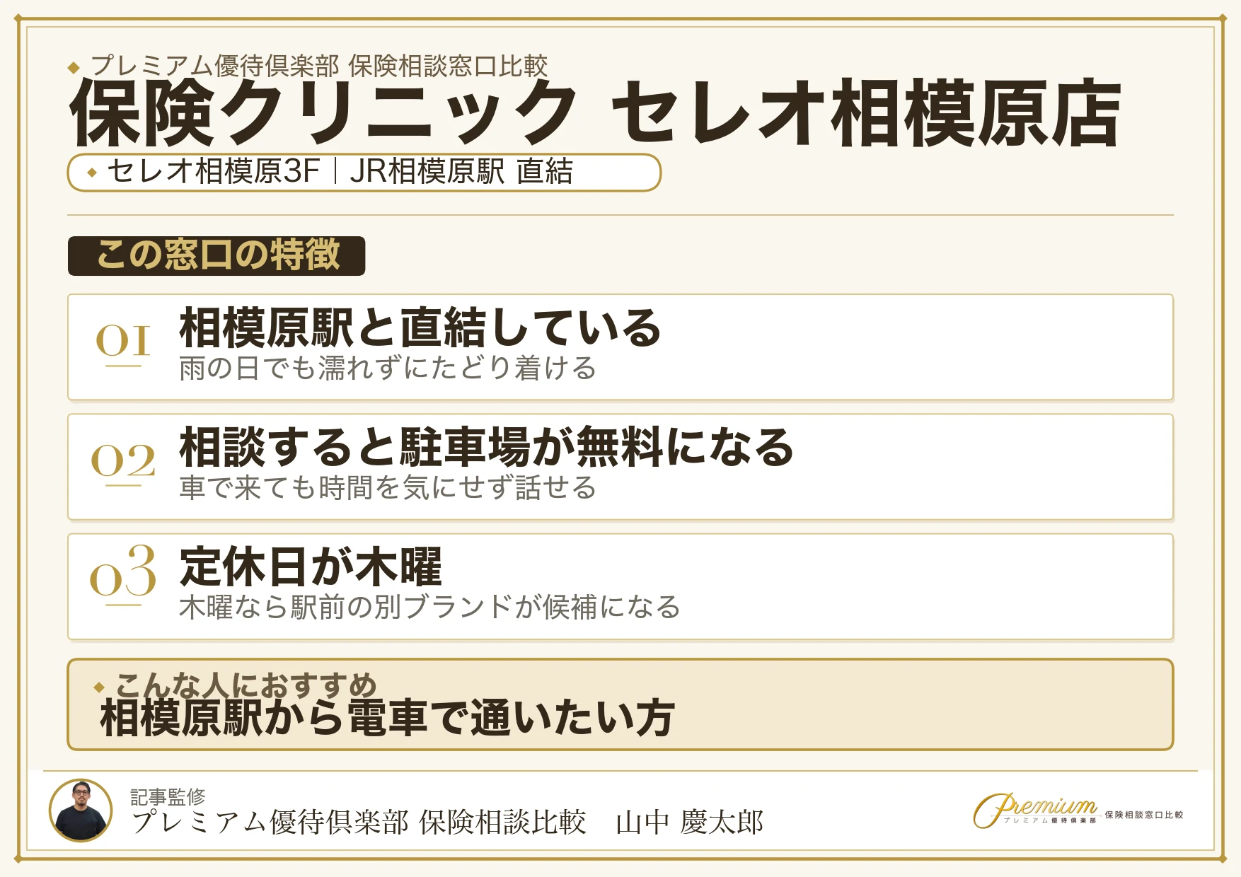 保険クリニック セレオ相模原店の特徴まとめ
