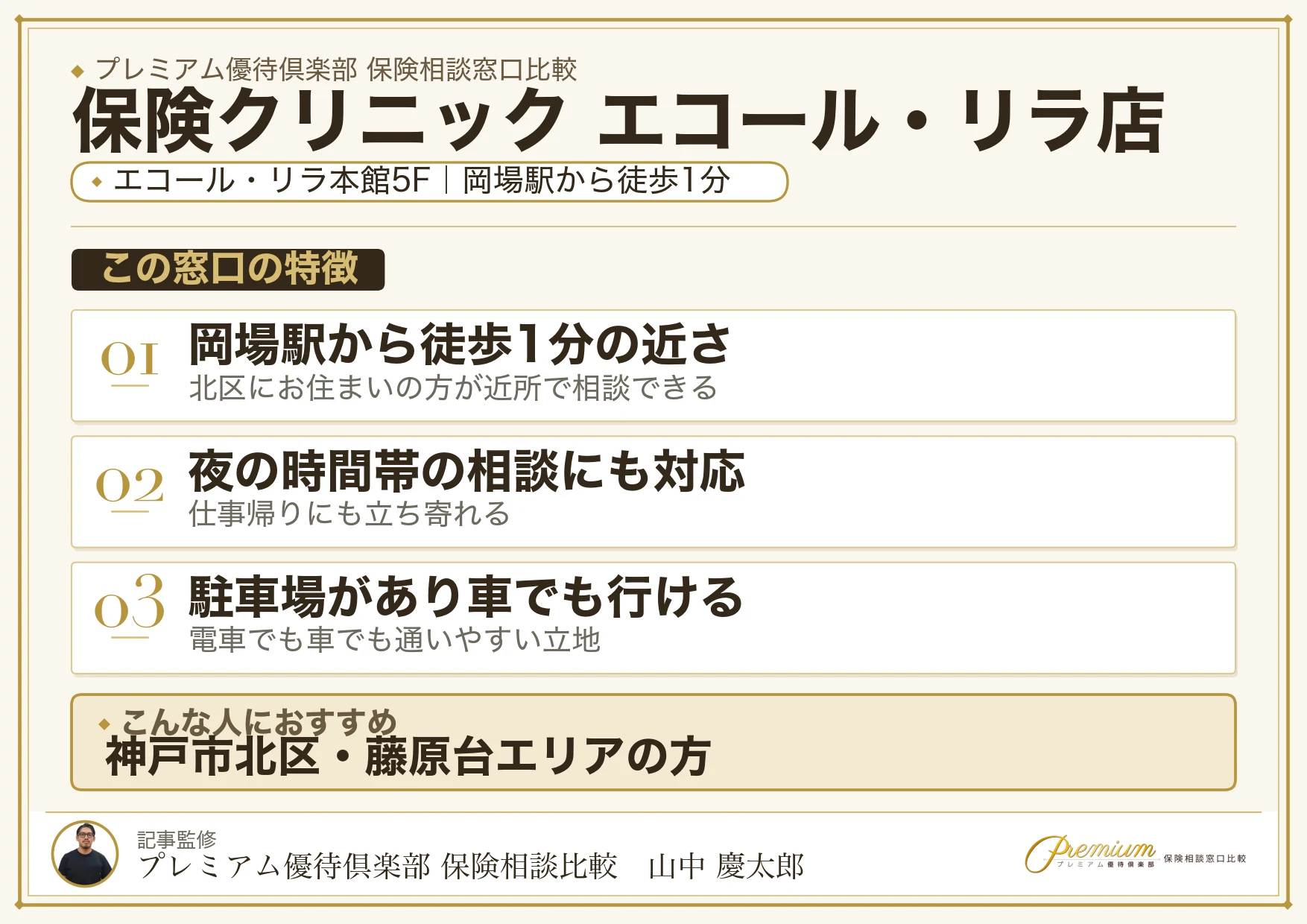 保険クリニック エコール・リラ店の特徴まとめ