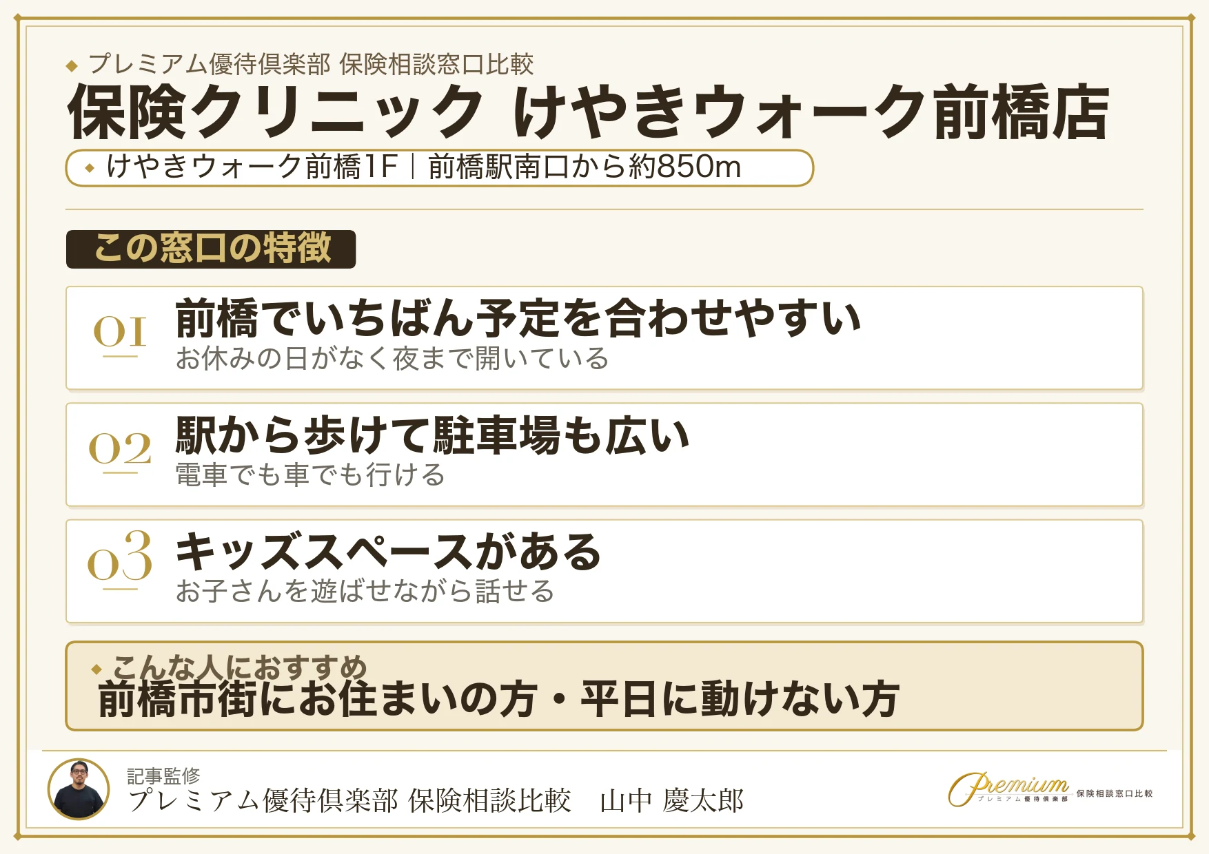 保険クリニック けやきウォーク前橋店の特徴まとめ