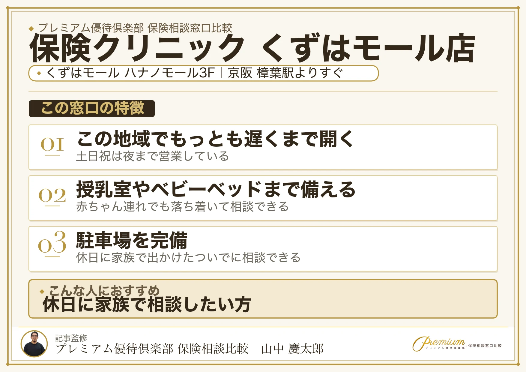 保険クリニック くずはモール店の特徴まとめ