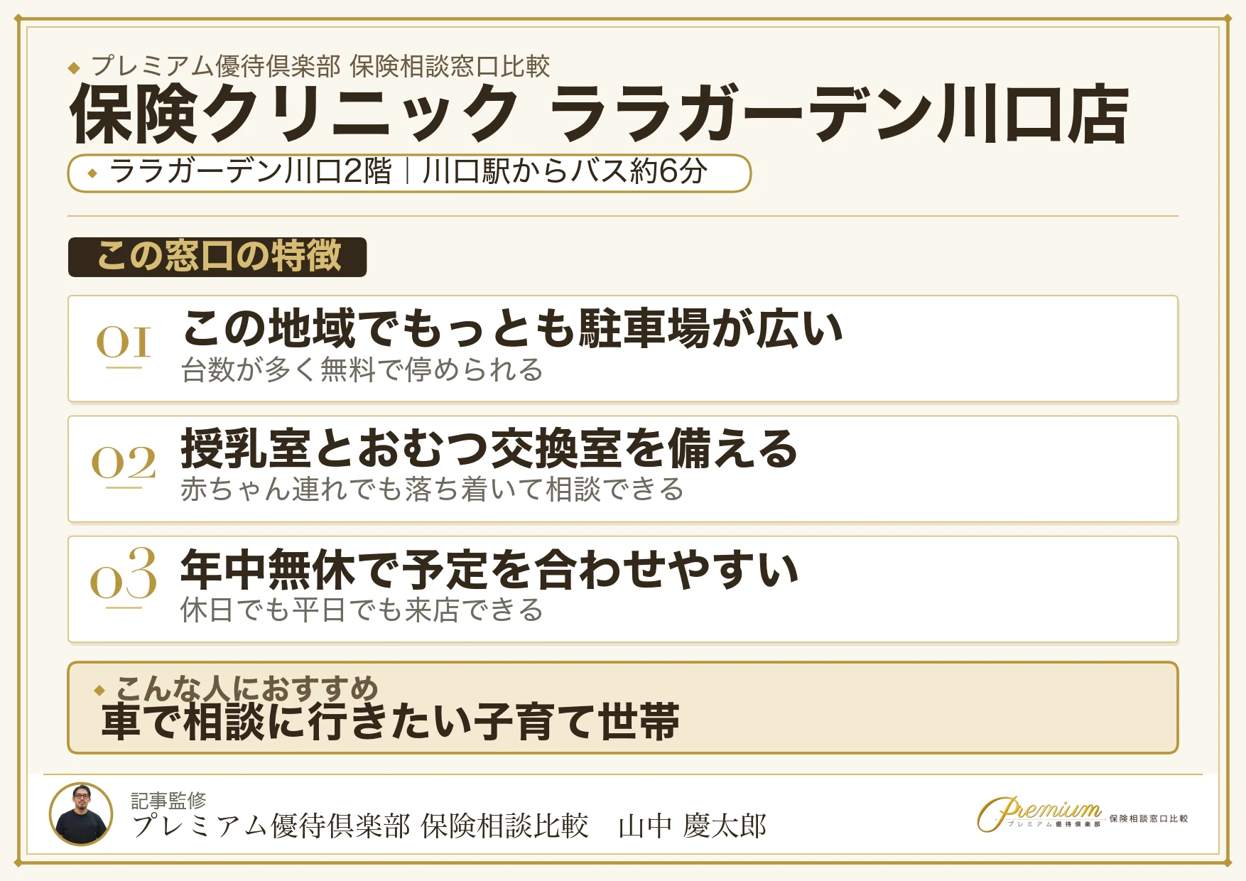 保険クリニック ララガーデン川口店の特徴まとめ