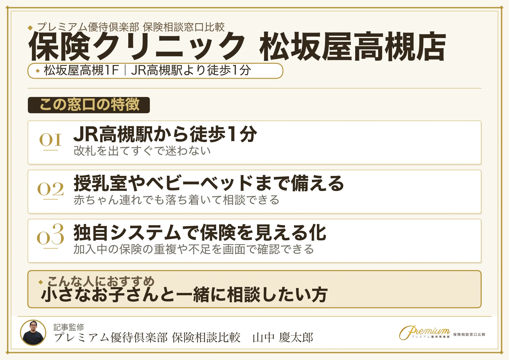 保険クリニック 松坂屋高槻店の特徴まとめ