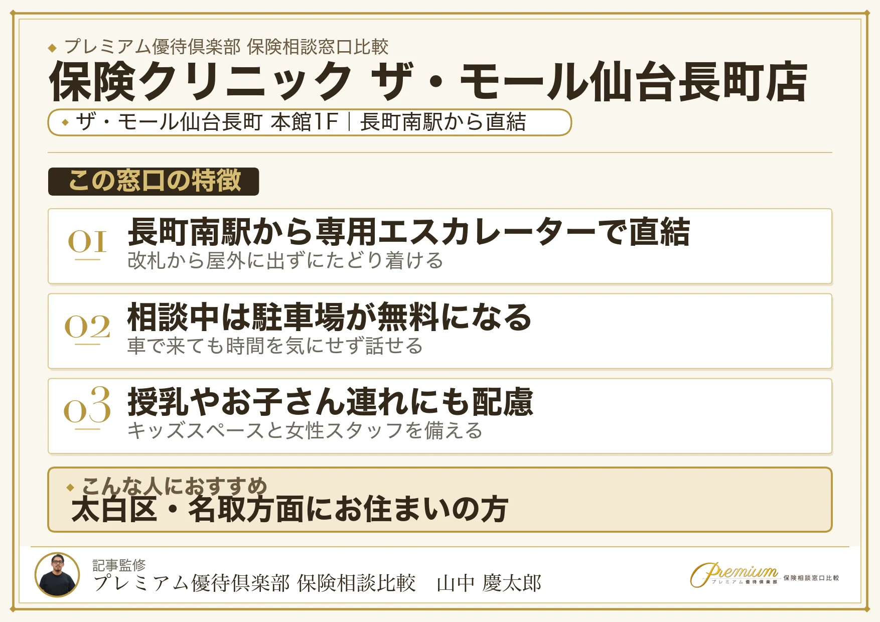 保険クリニック ザ・モール仙台長町店の特徴まとめ
