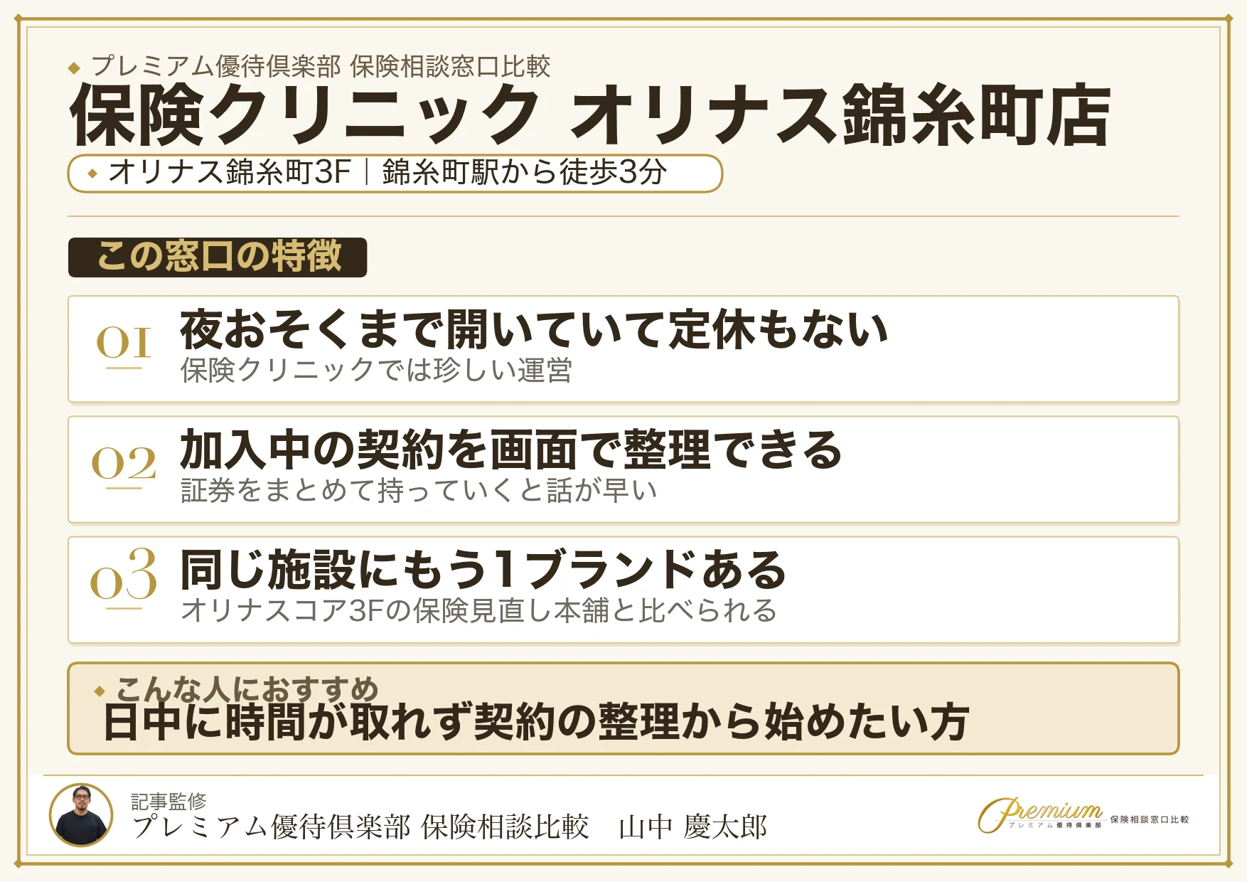 保険クリニック オリナス錦糸町店の店舗紹介
