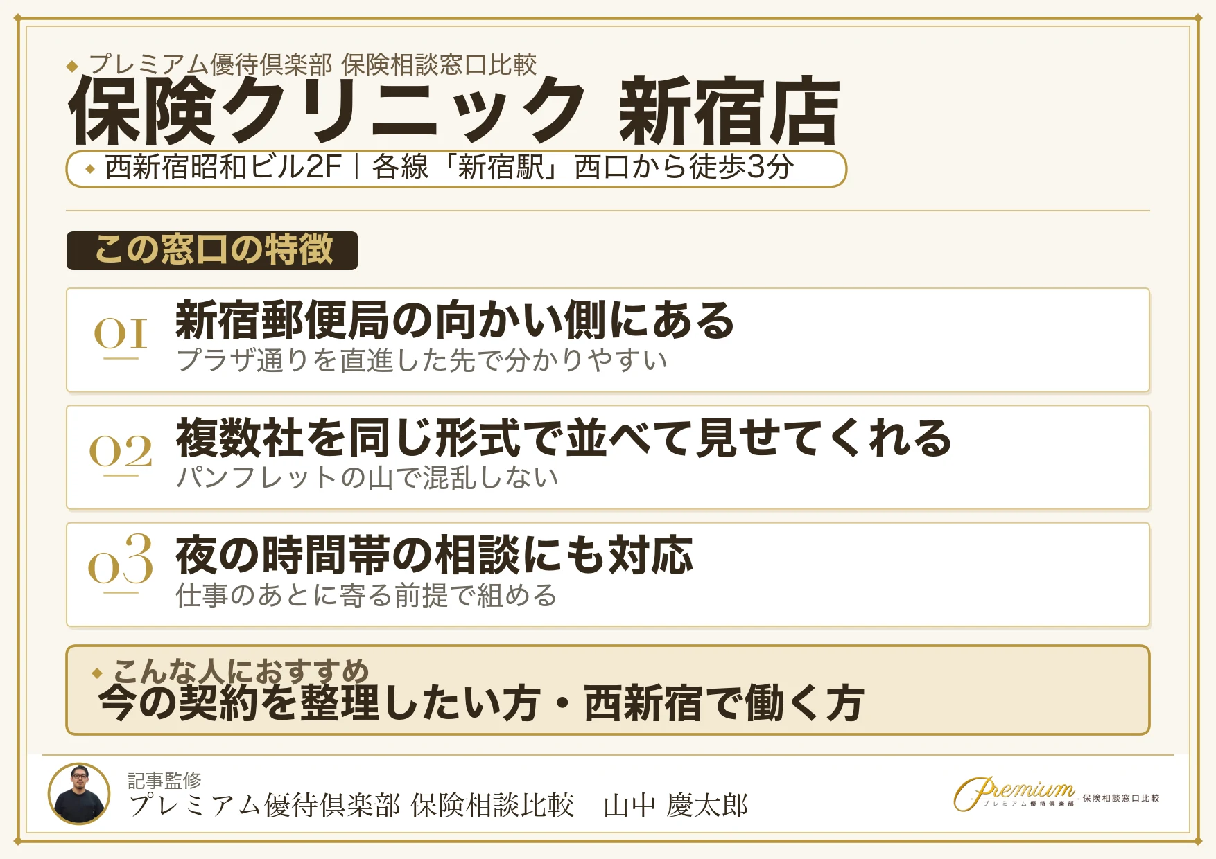 保険クリニック 新宿店の特徴まとめ